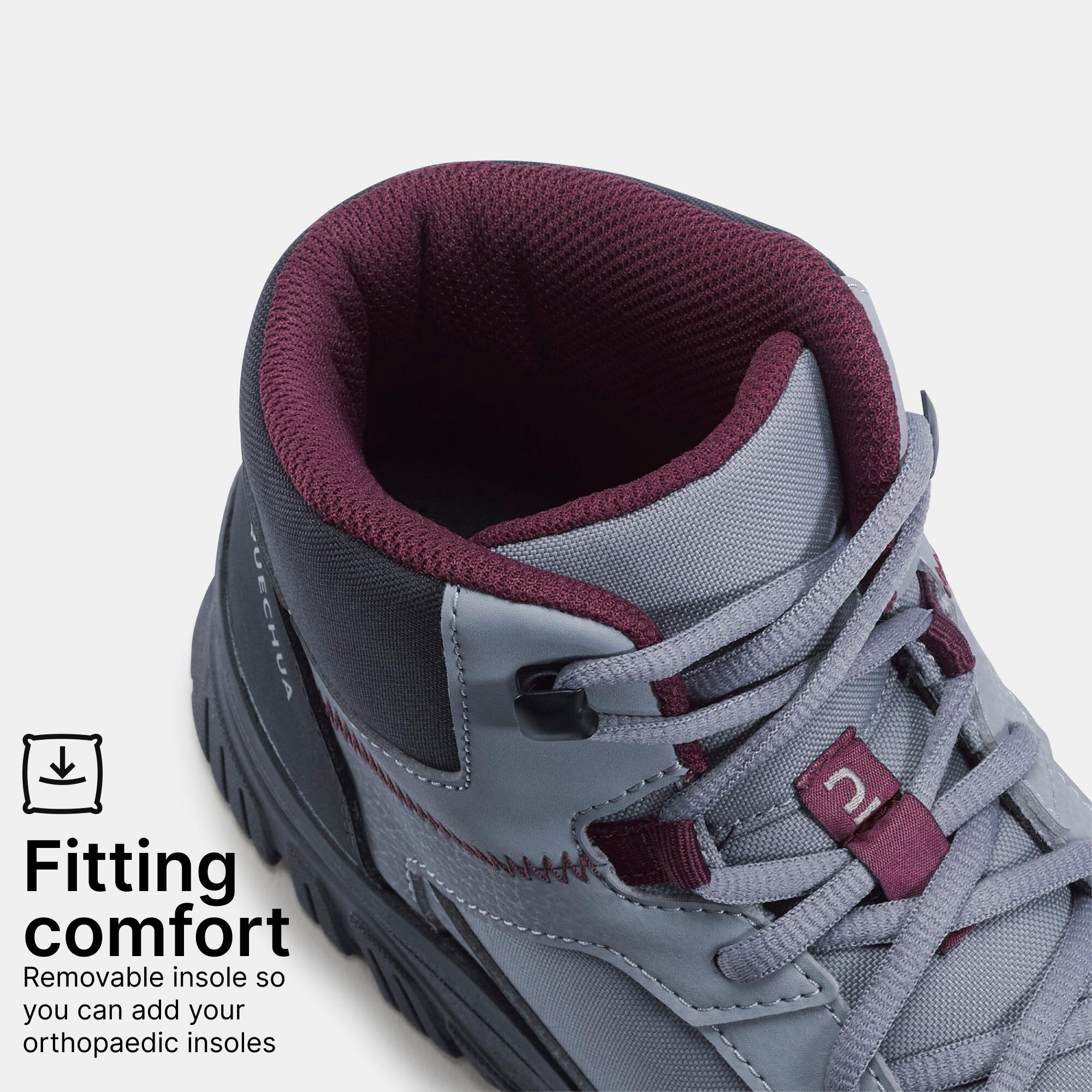 Women Mid Ankle Hiking Shoes Black - NH100