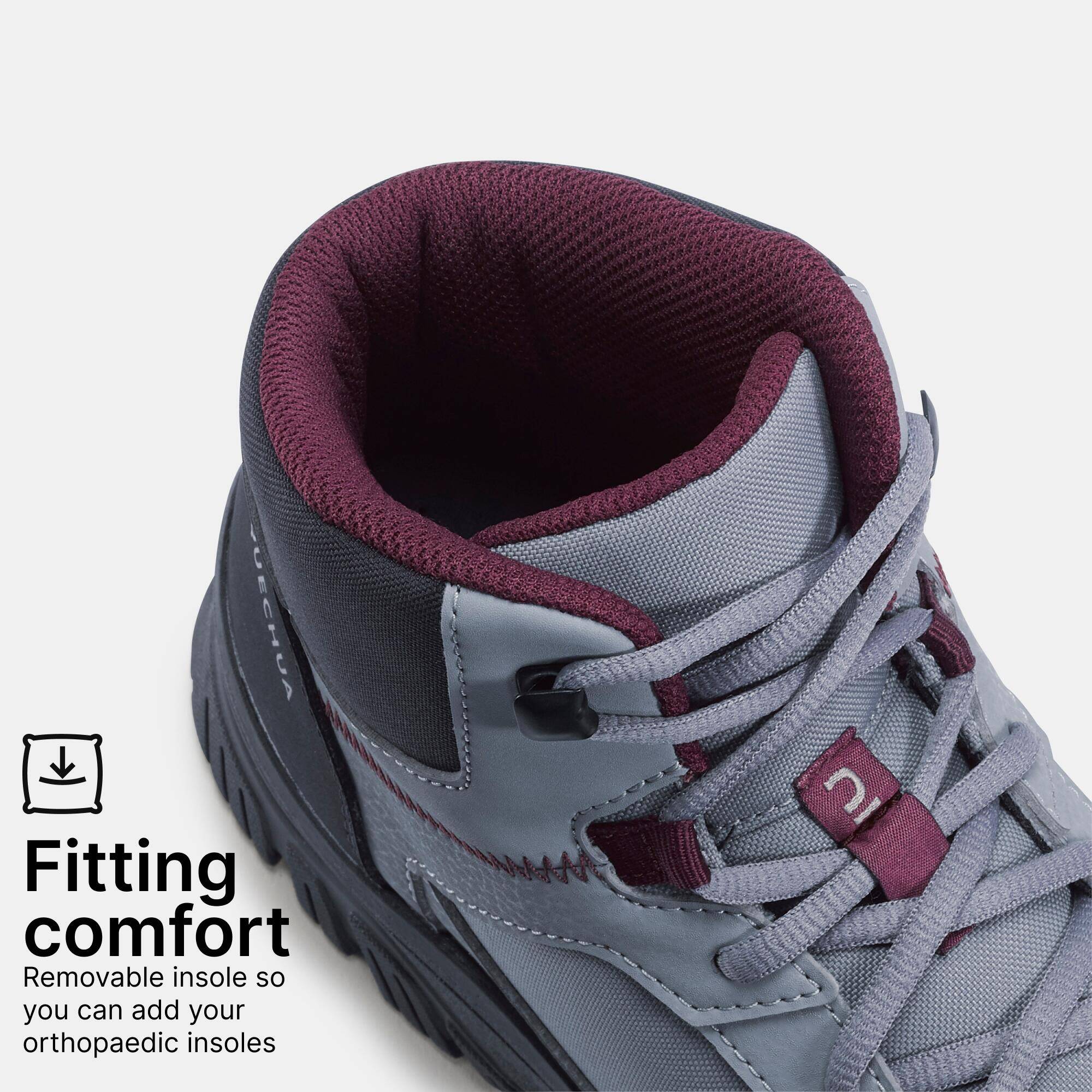 Women Mid Ankle Hiking Shoes Black - NH100 -  5