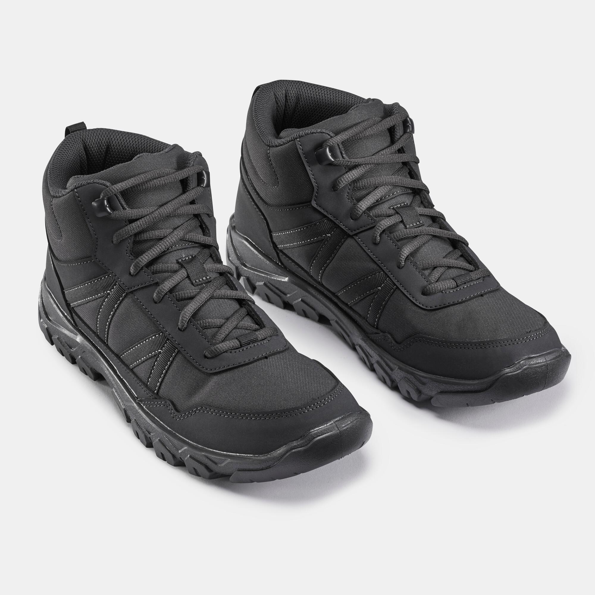 Men Mid Ankle Hiking Shoes Black - NH100
