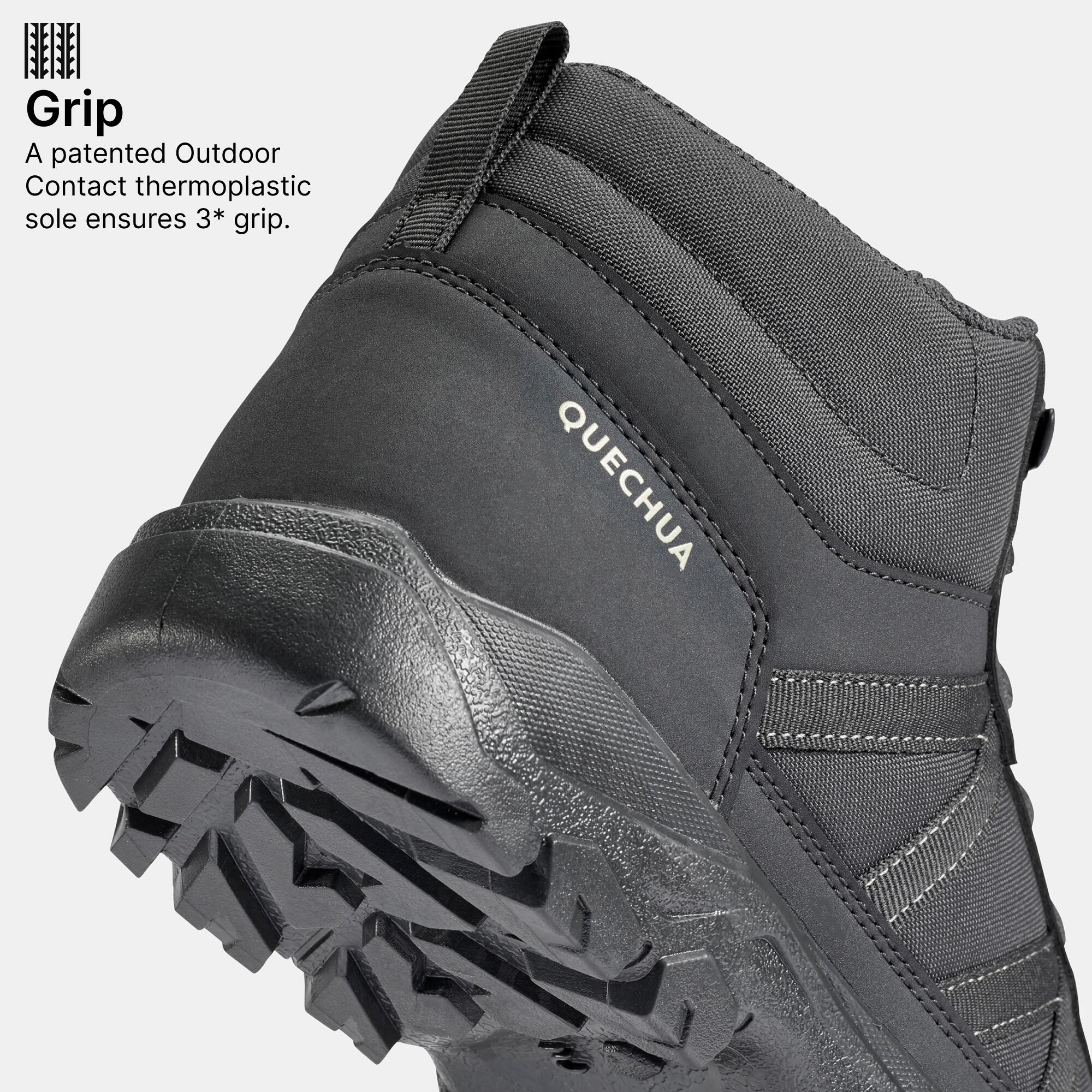 Men Mid Ankle Hiking Shoes Black - NH100