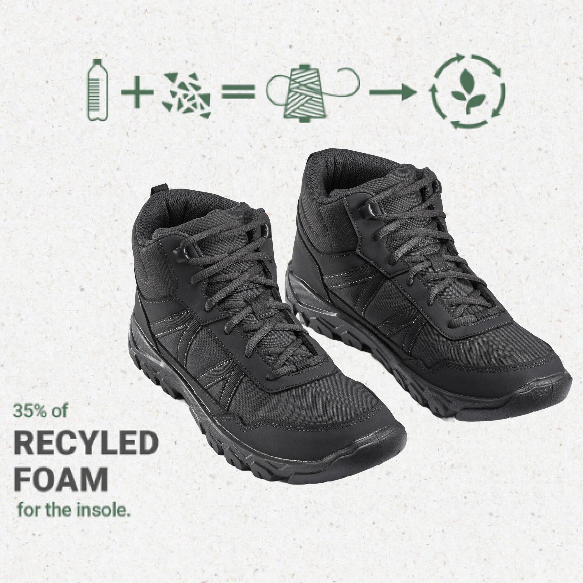 Men Mid Ankle Hiking Shoes Black - NH100