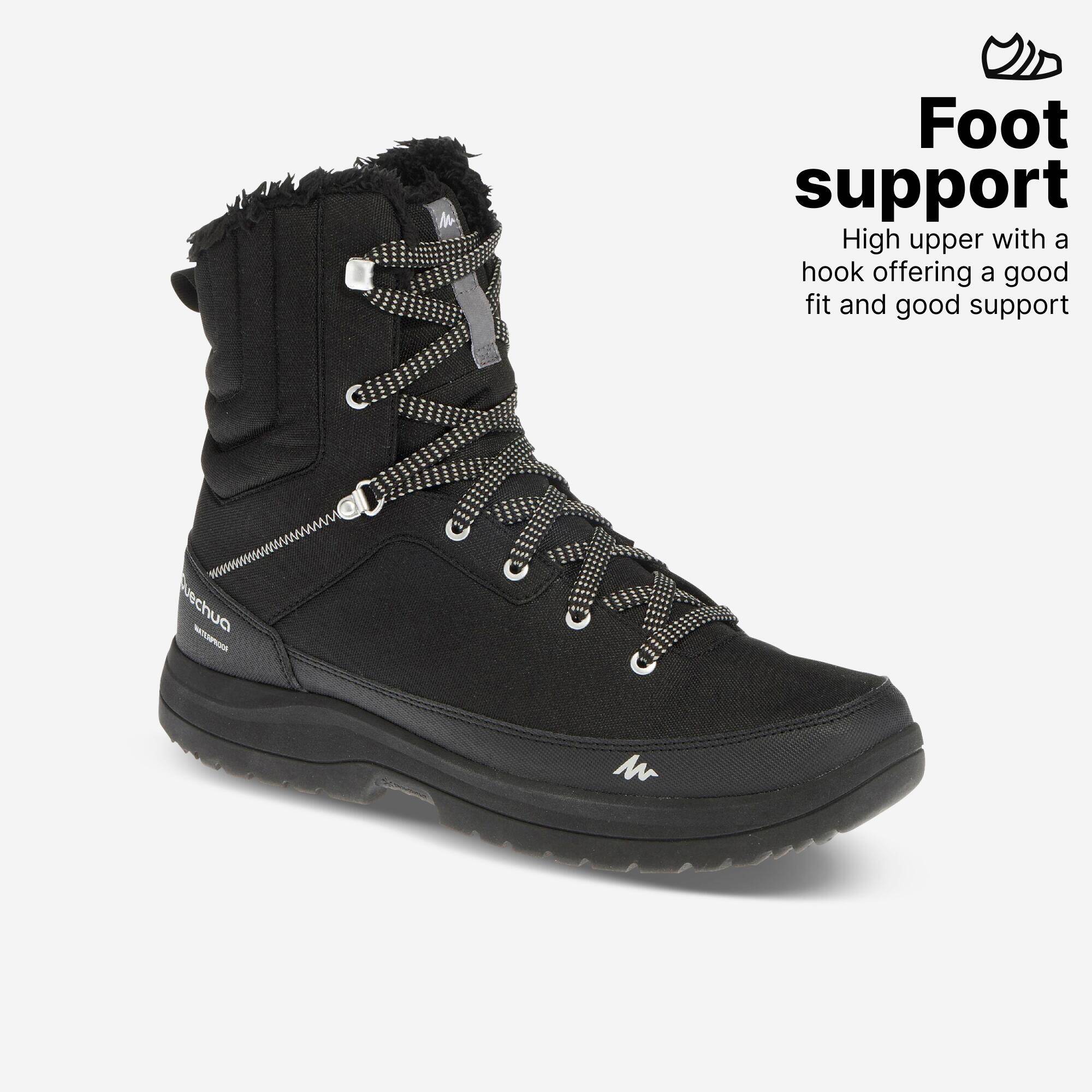 Men’s warm and waterproof hiking boots, NH100 High - Black -  3