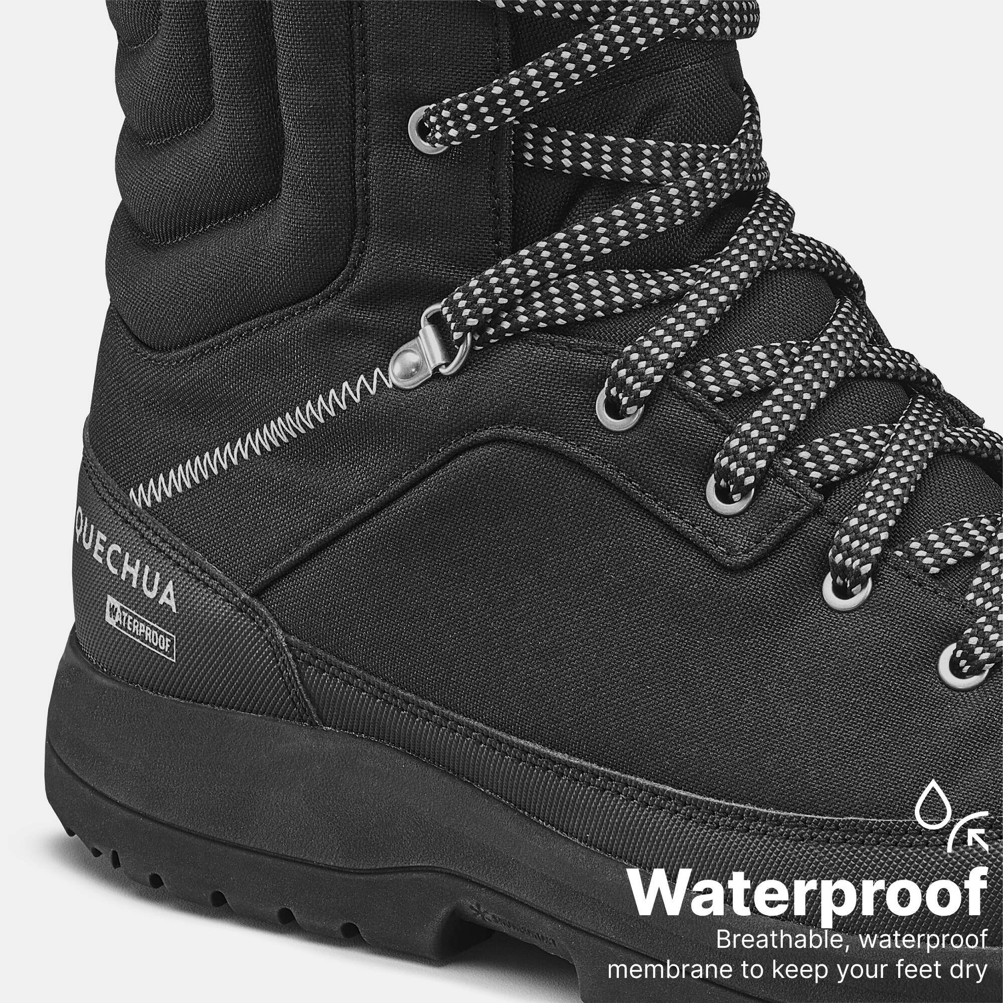 Men’s warm and waterproof hiking boots, NH100 High - Black -  5