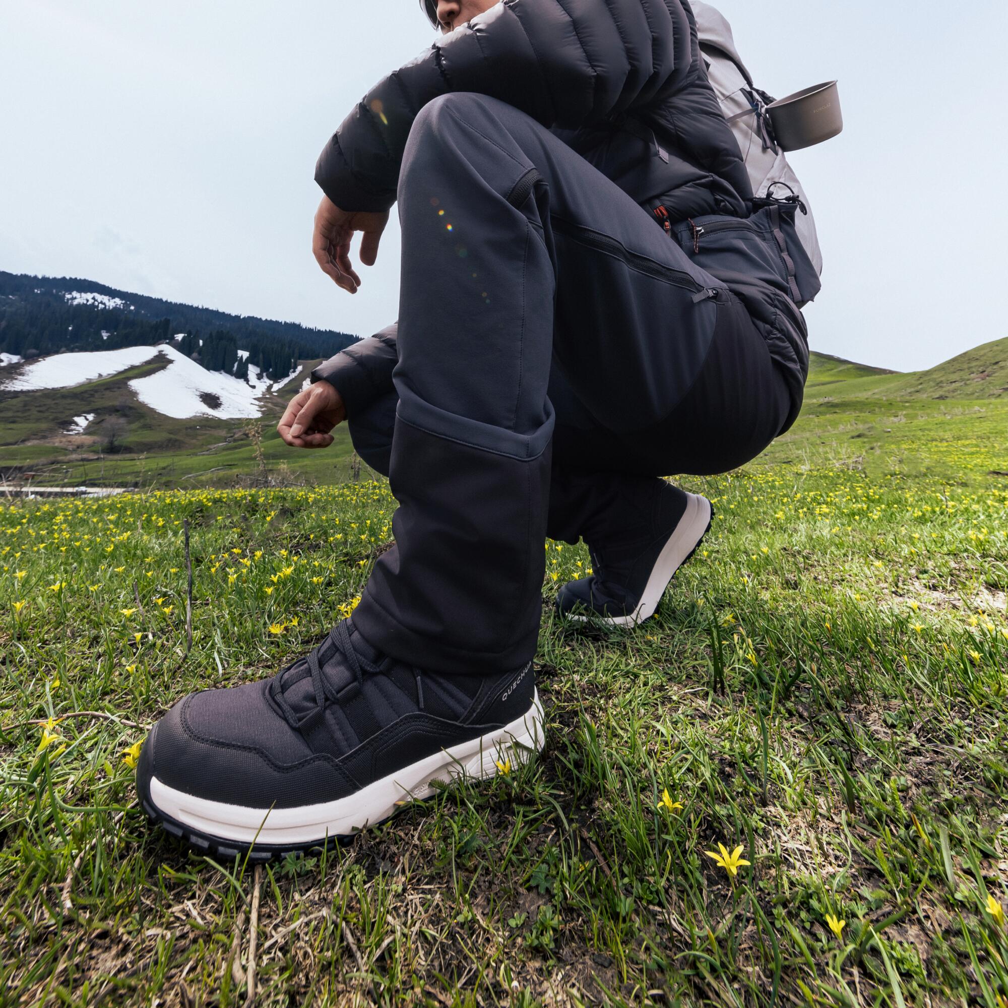 Men's Warm and Waterproof Hiking Boots NH500 Mid Black