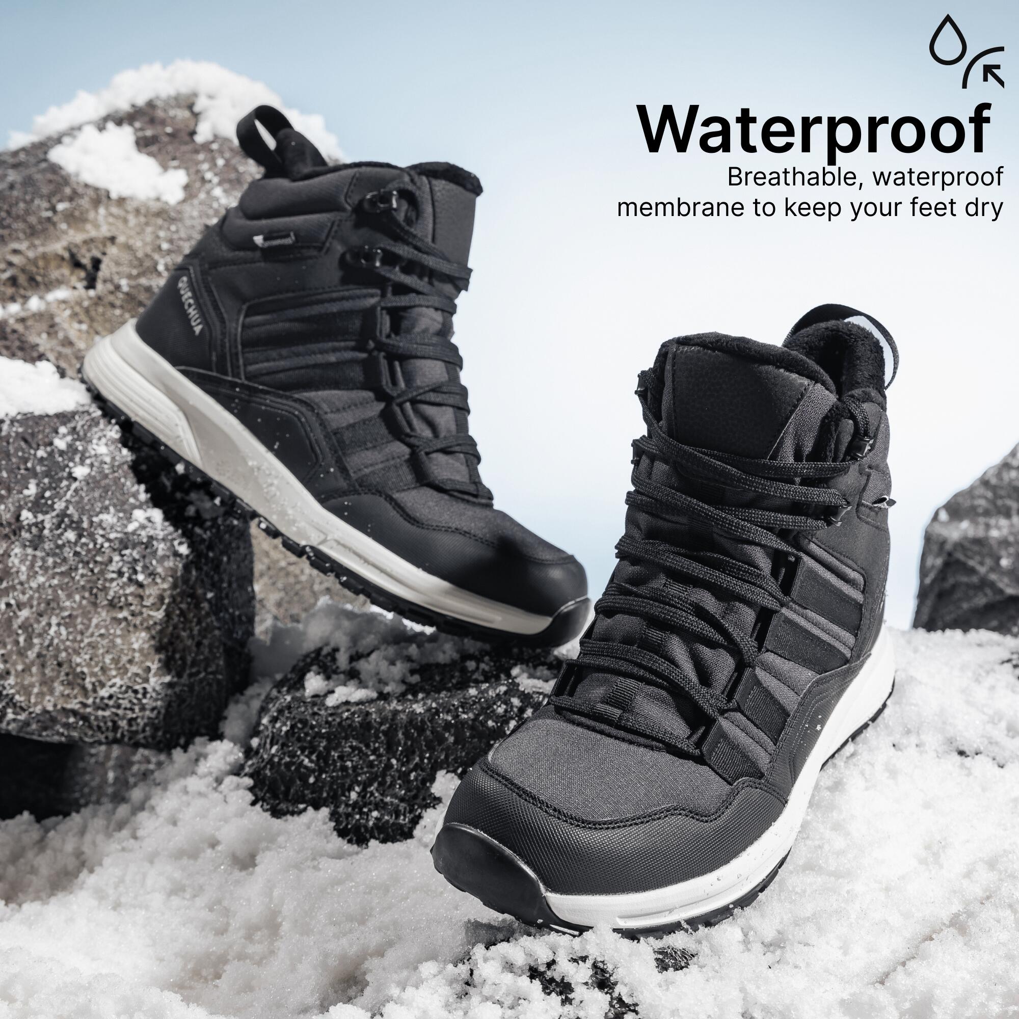 Men’s Warm and Waterproof Hiking Boots NH500 Mid - Black