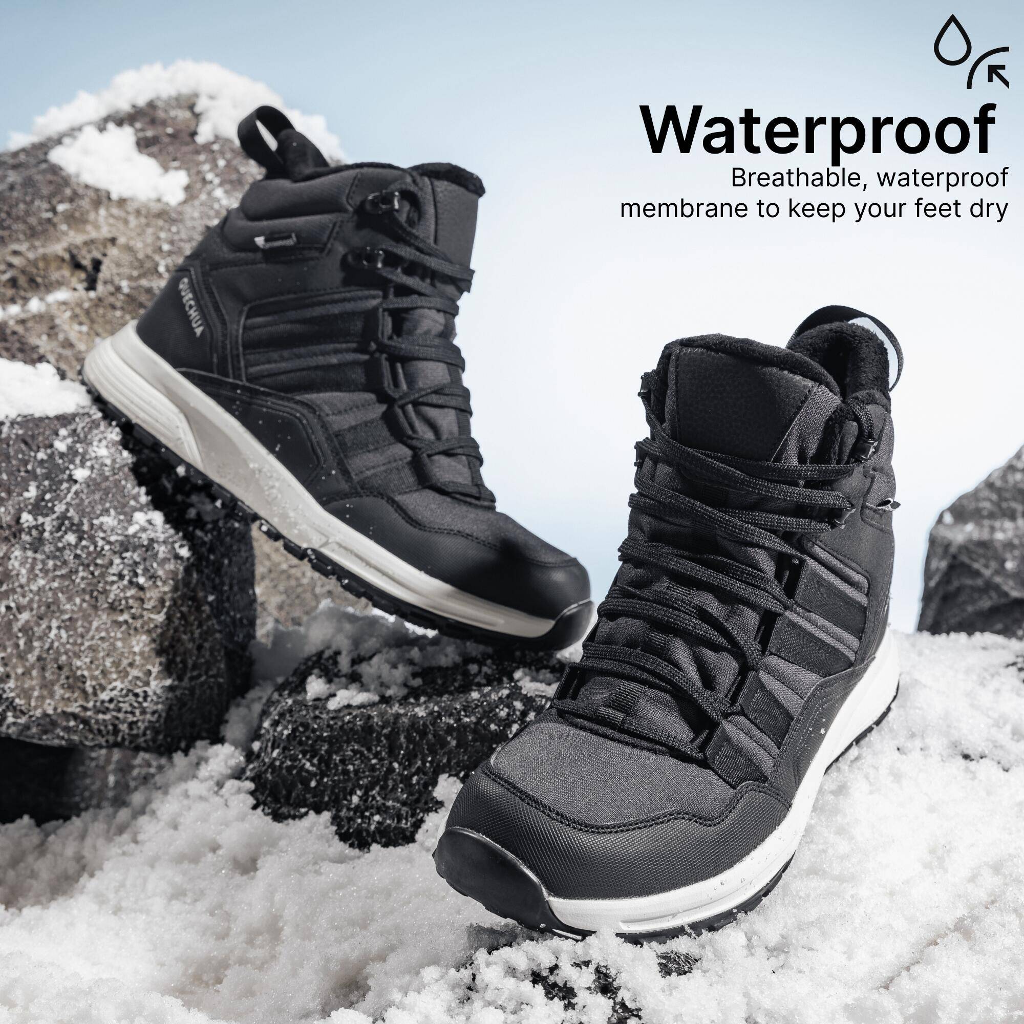 Men’s Warm and Waterproof Hiking Boots NH500 Mid - Black -  4