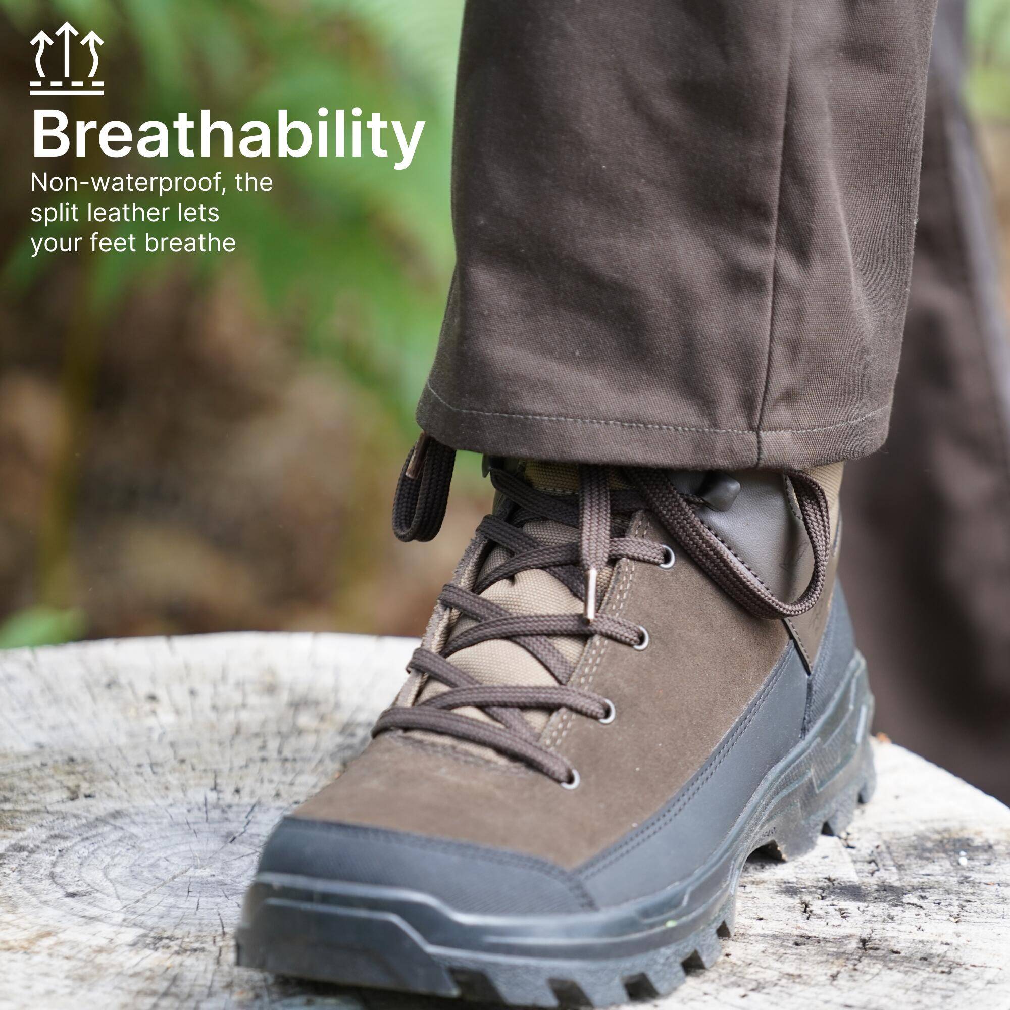 Outdoor Boots Water Repellant Wildlife Crosshunt 100 Mid- Brown -  5