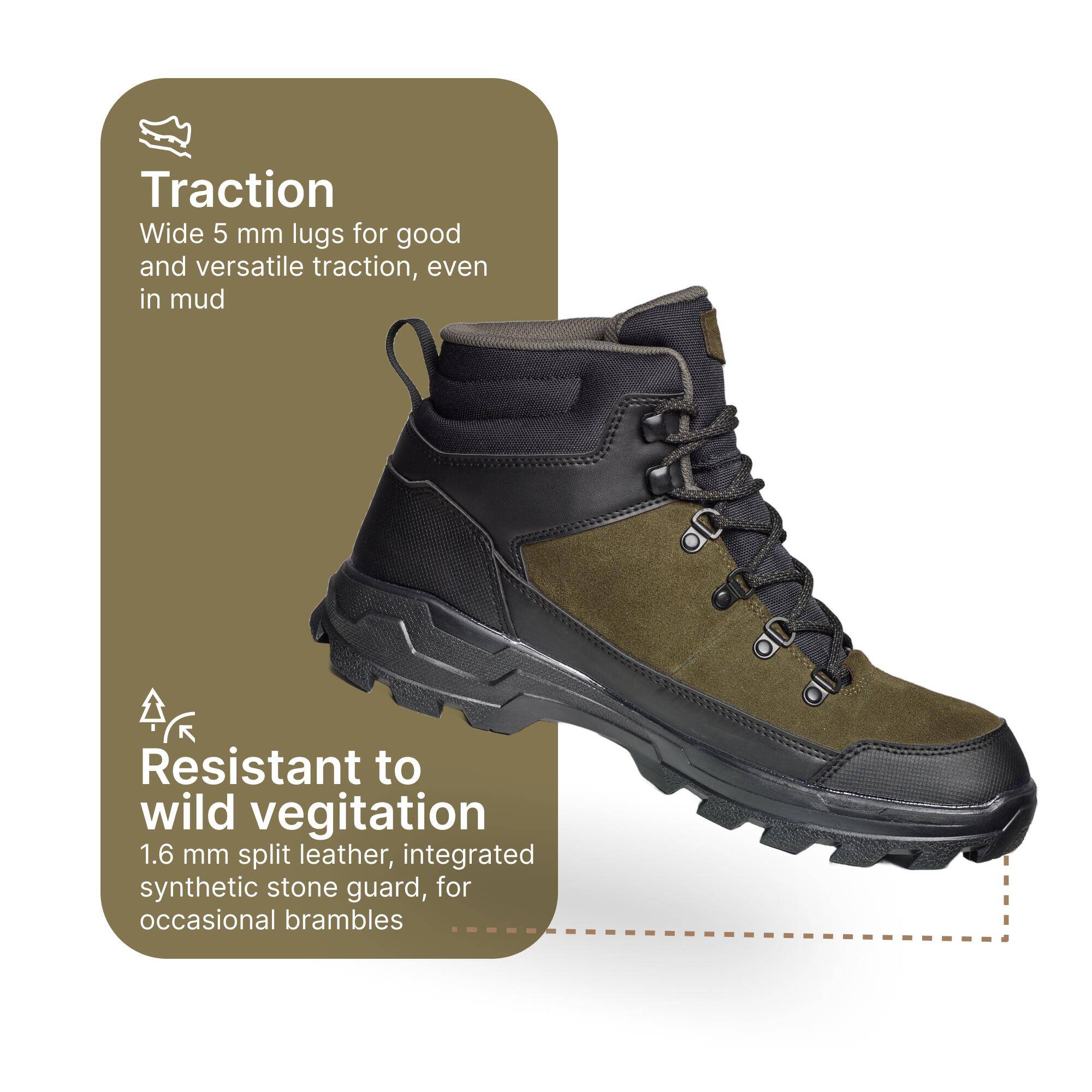Outdoor Waterproof Boots Crosshunt 100 - Green -  3