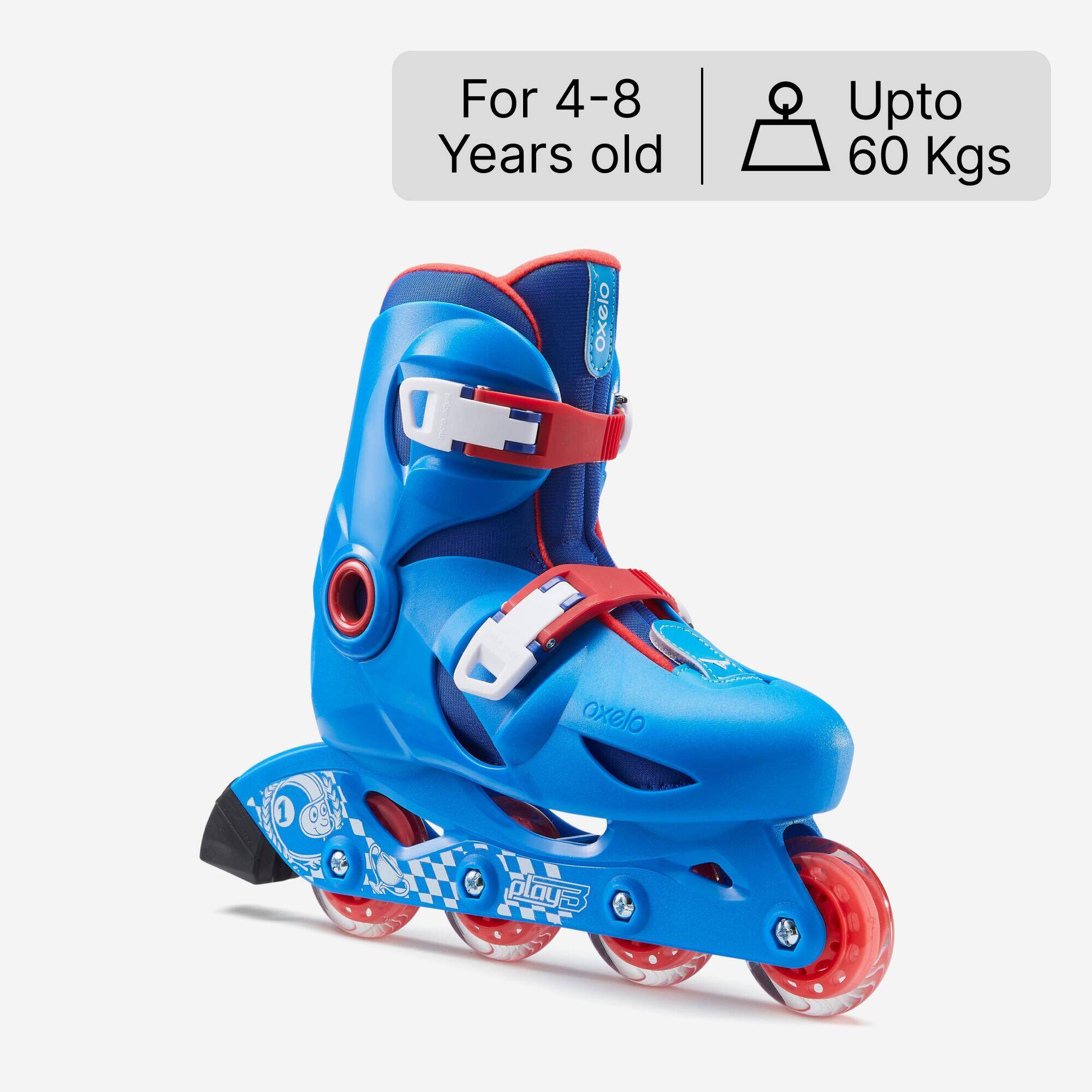Kids Skating Shoes Inline Play 3 Blue -  1