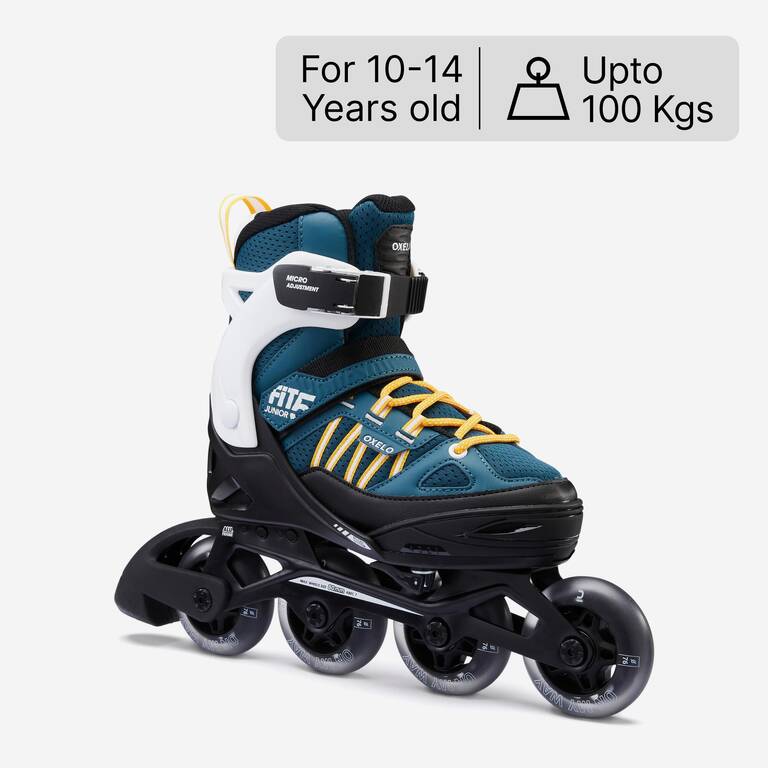 Kids Skating Shoes Inline Fit 5 Blue Yellow