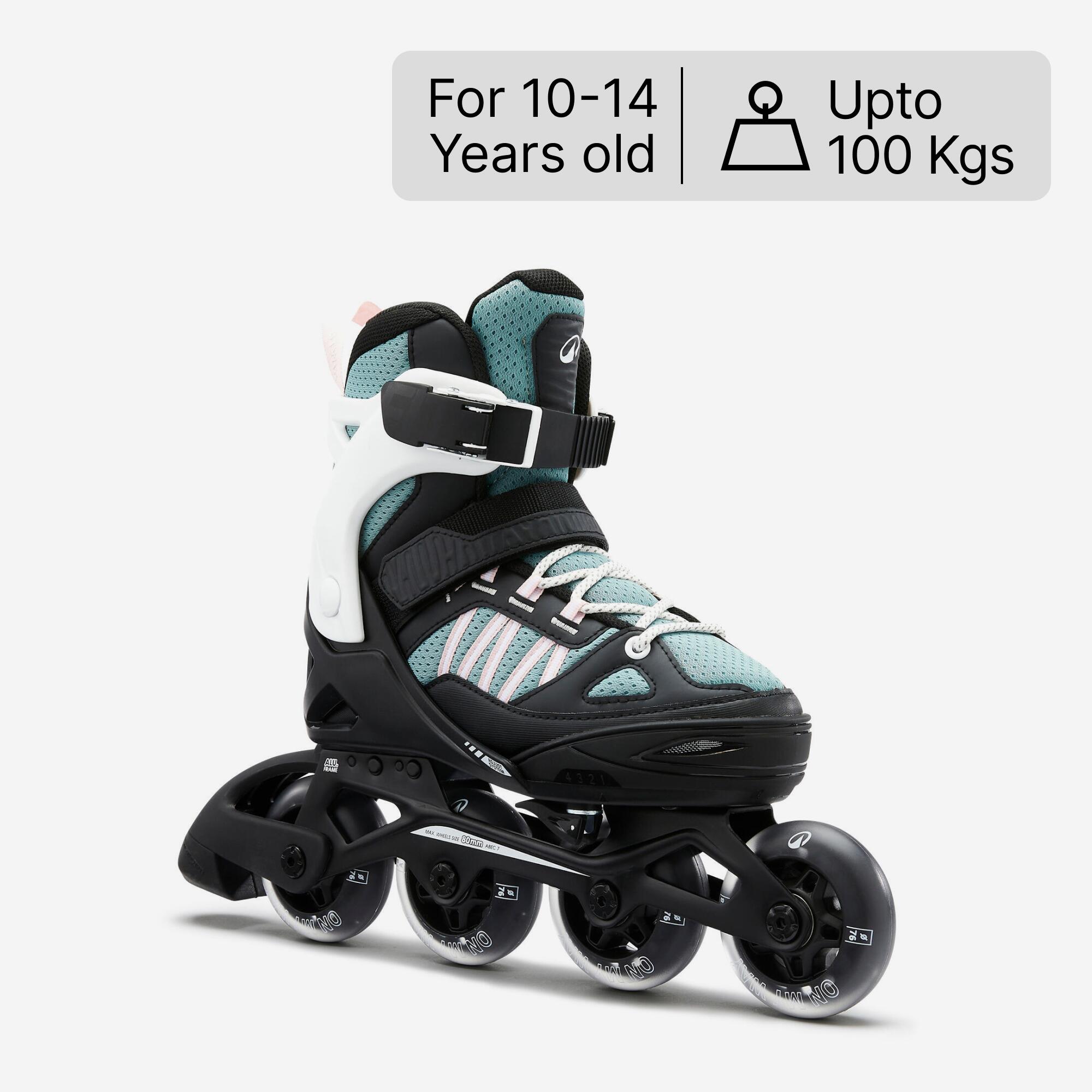 Inline Skates Inliner Kinder - Fit 5 rosa/khaki 28/42