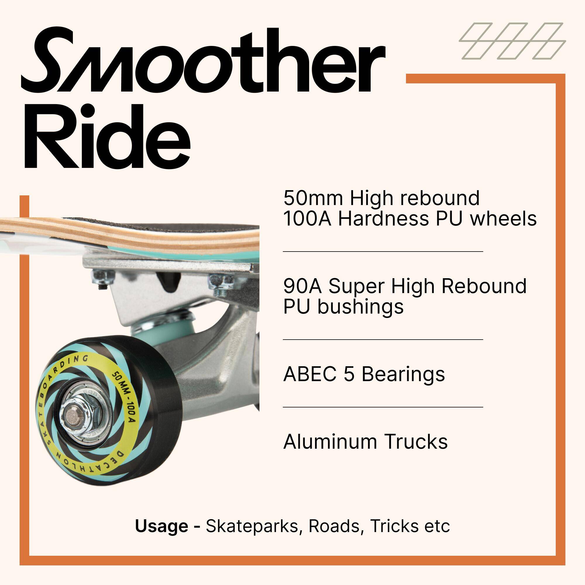 Kids' Skateboard 8-12 Years CP100 Mid Size 7.6" - Cosmic -  5