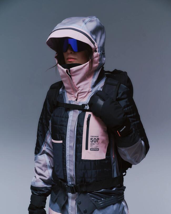 Skijacke für Damen FR 500 – Zartrosa