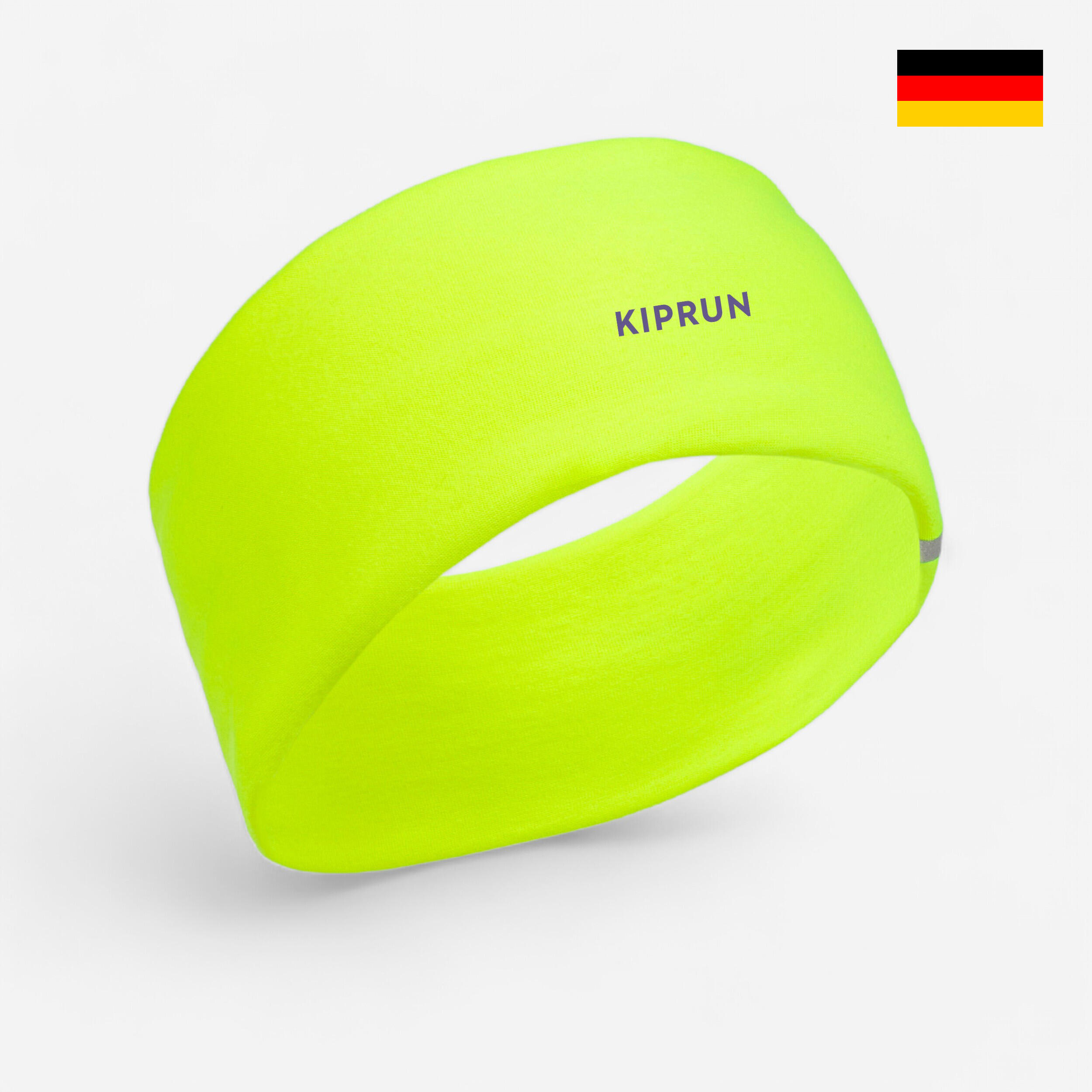 KALENJI Pánsky/dámsky bežecký multifunkčný nákrčník/čelenka Made in Germany žltý fluo