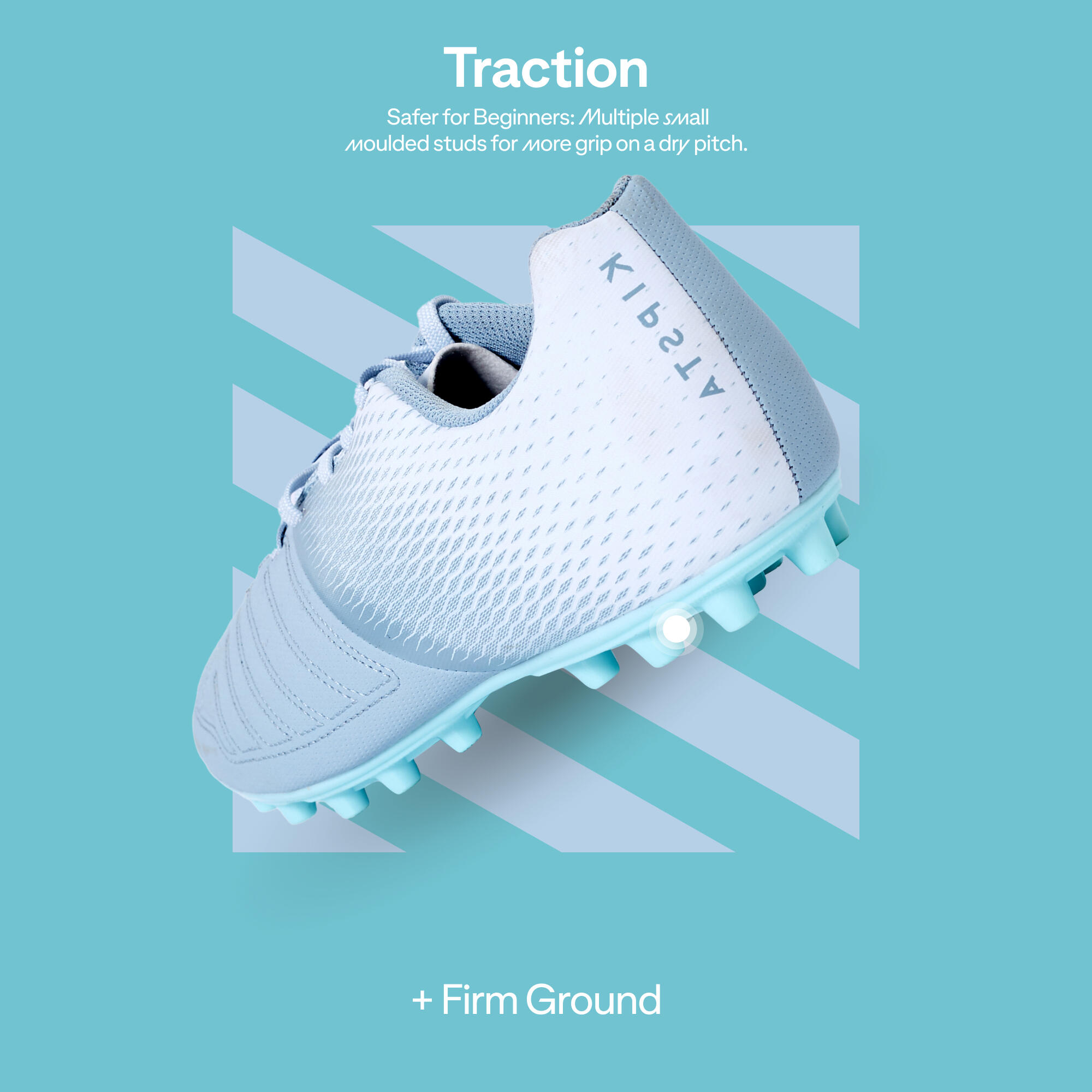 Men Football Shoes for Dry Ground Agility 140 - Grey and Blue