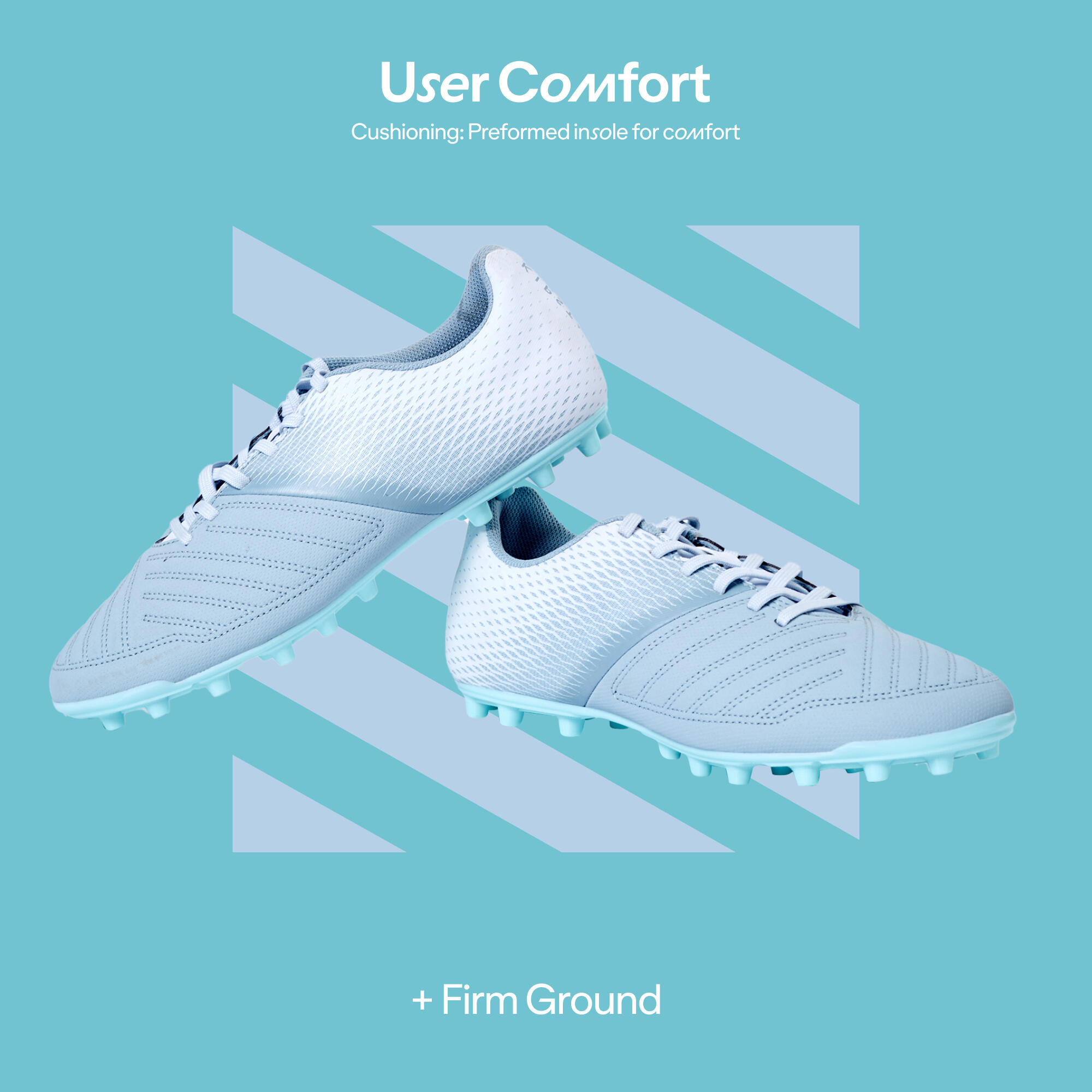 Men Football Shoes for Dry Ground Agility 140 - Grey and Blue