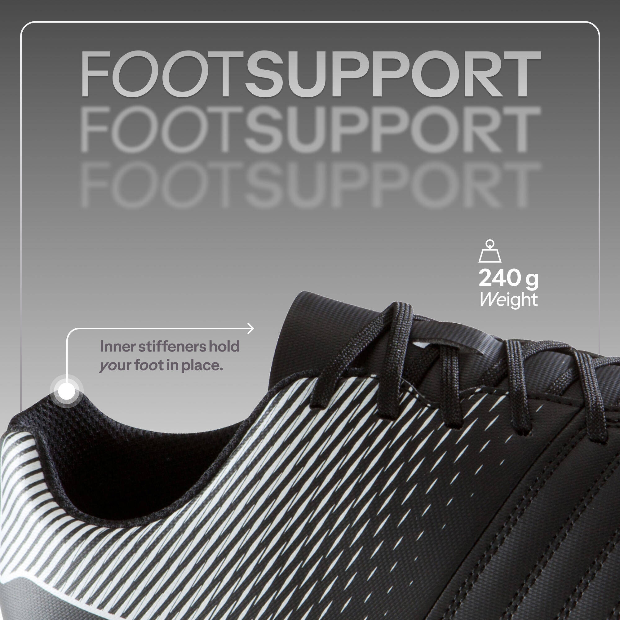 Men Football Shoes Agility 100 for Firm Ground Black -  3