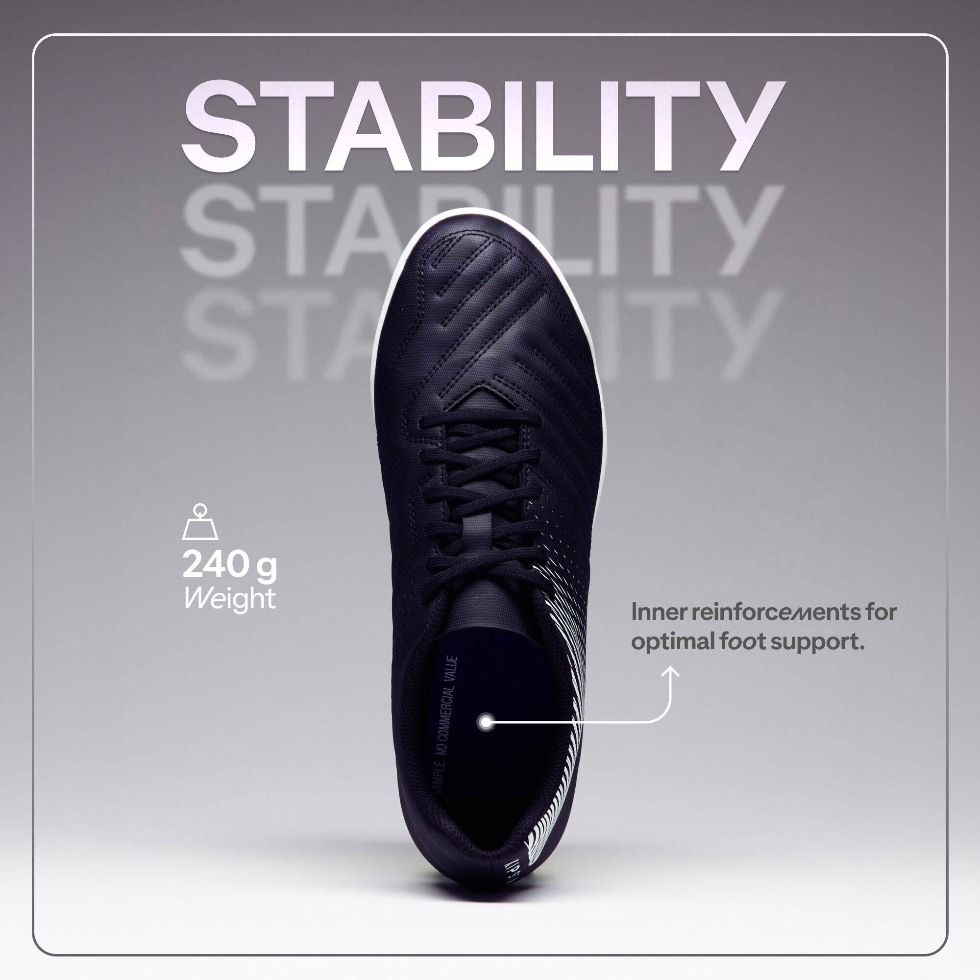 Men Football Shoes Agility 100 for Turf Black -  4