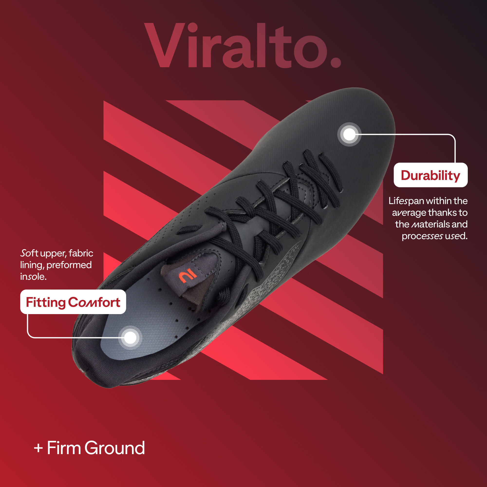 Football Boots Viralto I FG - Black/Red