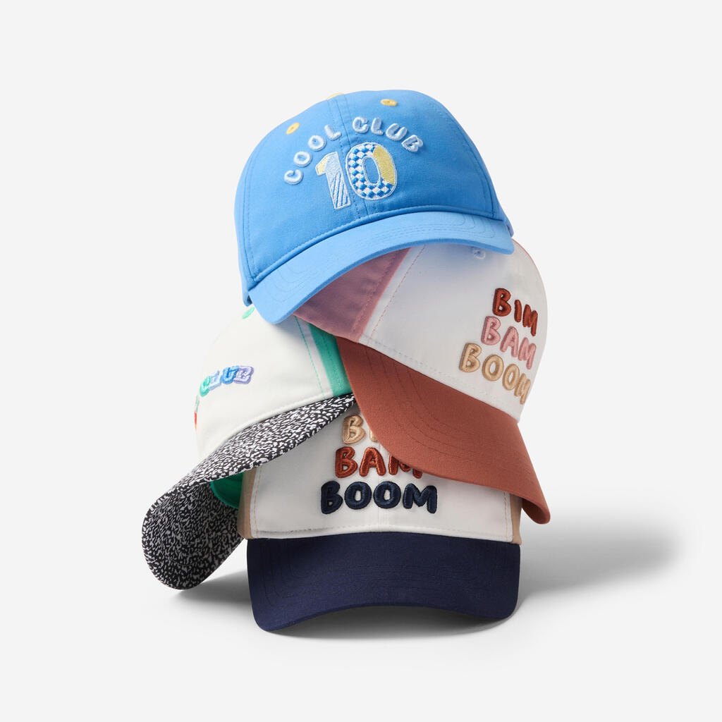 Casquette multisport ajustable bébé mixte, Beige blanc Bleu