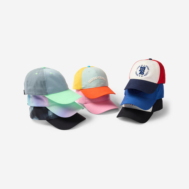 Casquette enfant respirante réglable mixte, vert rouge jaune