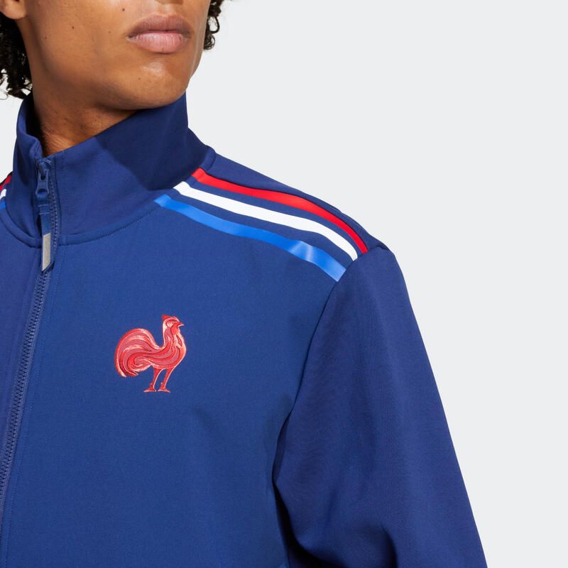Veste de rugby xv de france adulte, veste supporter ffr blanc