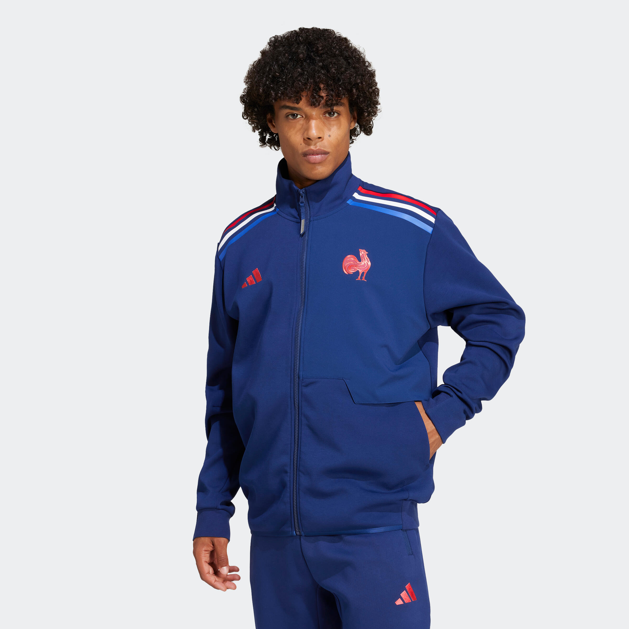 Veste de rugby XV de France adulte, veste supporter ffr bleu 4/6