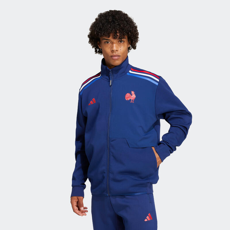 Veste de rugby xv de france adulte, veste supporter ffr blanc
