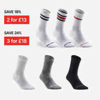 High Tennis Socks RS 500 Tri-Pack - Grey