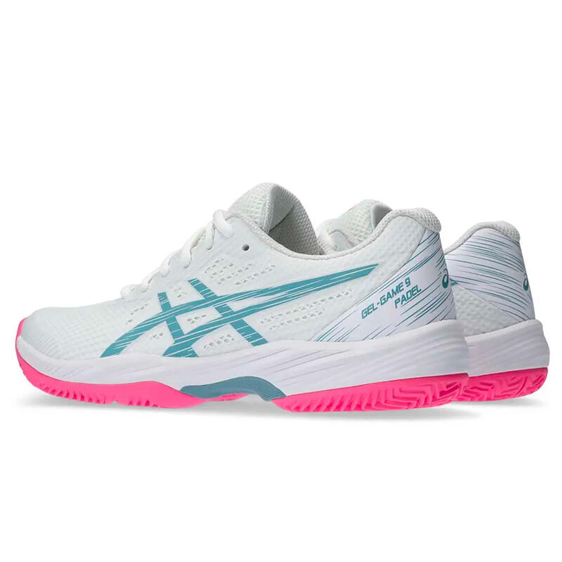 Zapatillas de pádel mujer - asics gel game 9 Blanco Rosa Azul