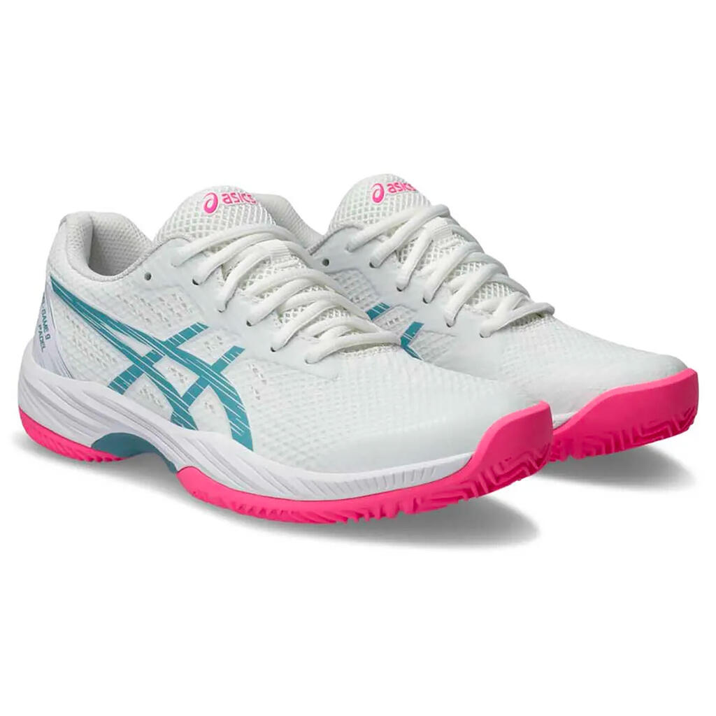 Women's Padel Shoes Gel Game 9 - White/Pink/Blue