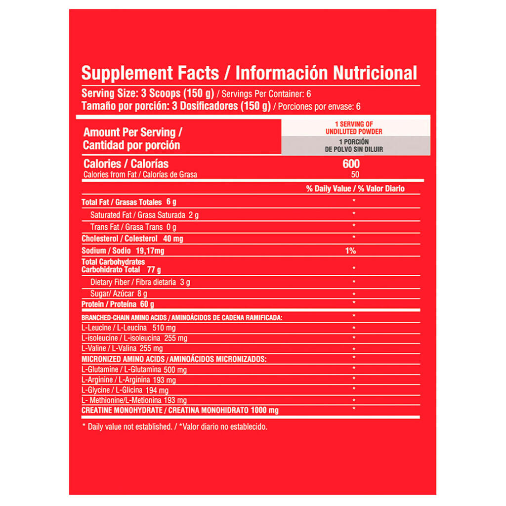 Alimento en polvo a base de proteína de 910g Barbarus Healthy Sports