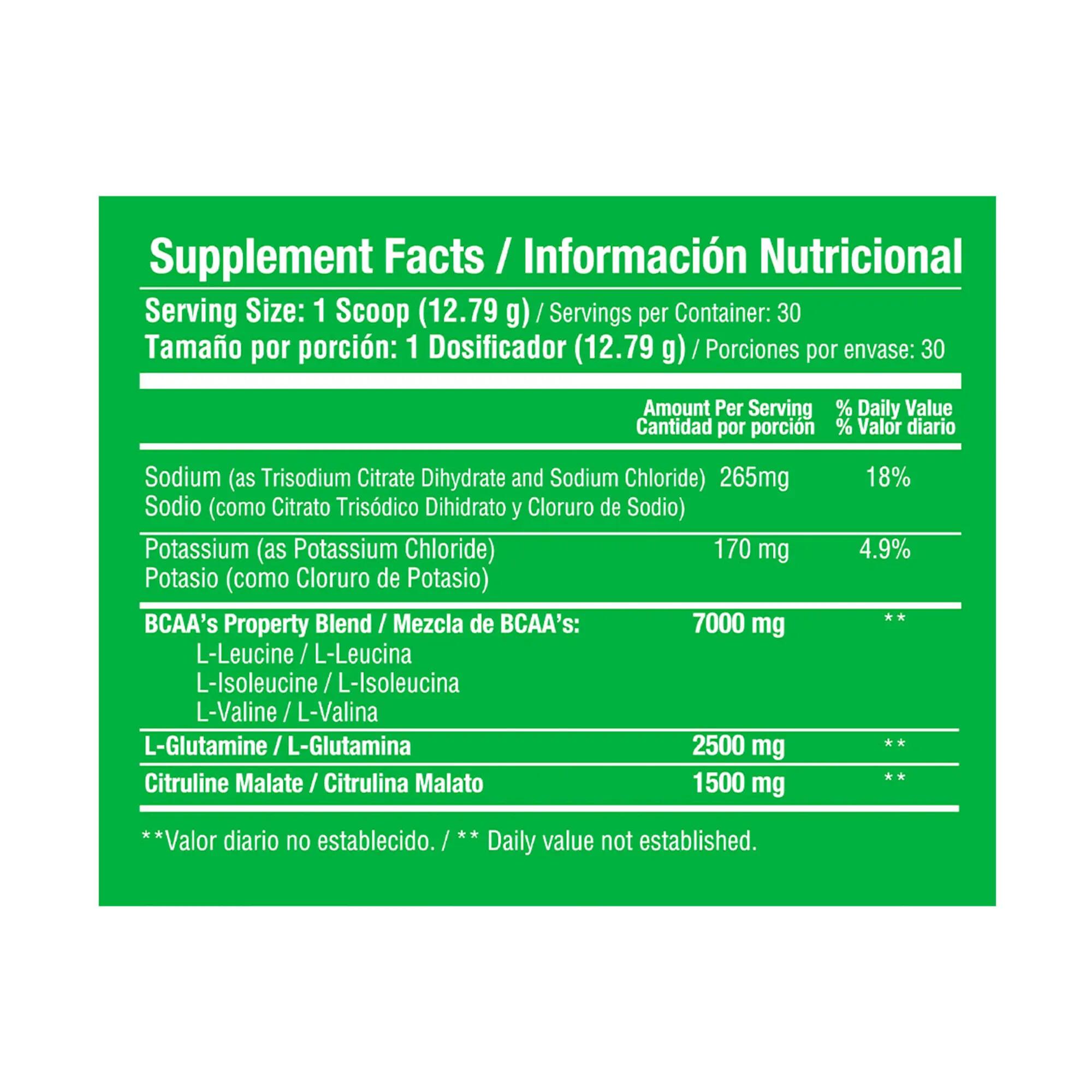 Suplemento dietario en polvo de BCCA's de 384gr Healthy Sports 3/5