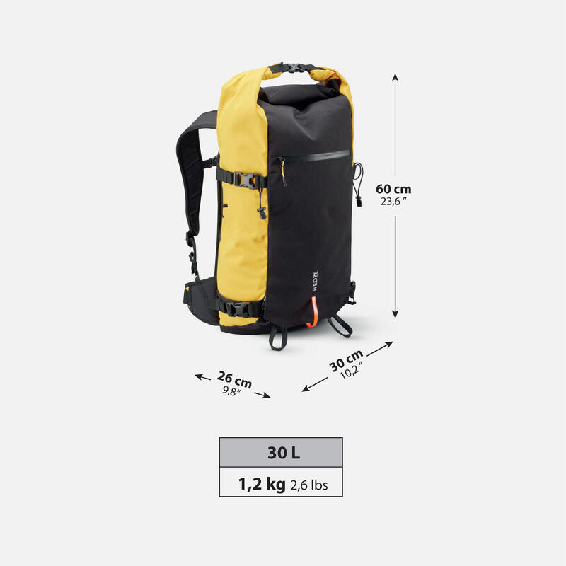 Sac à dos ski/ snowboard freeride Roll top, Robust Freeride 30L jaune