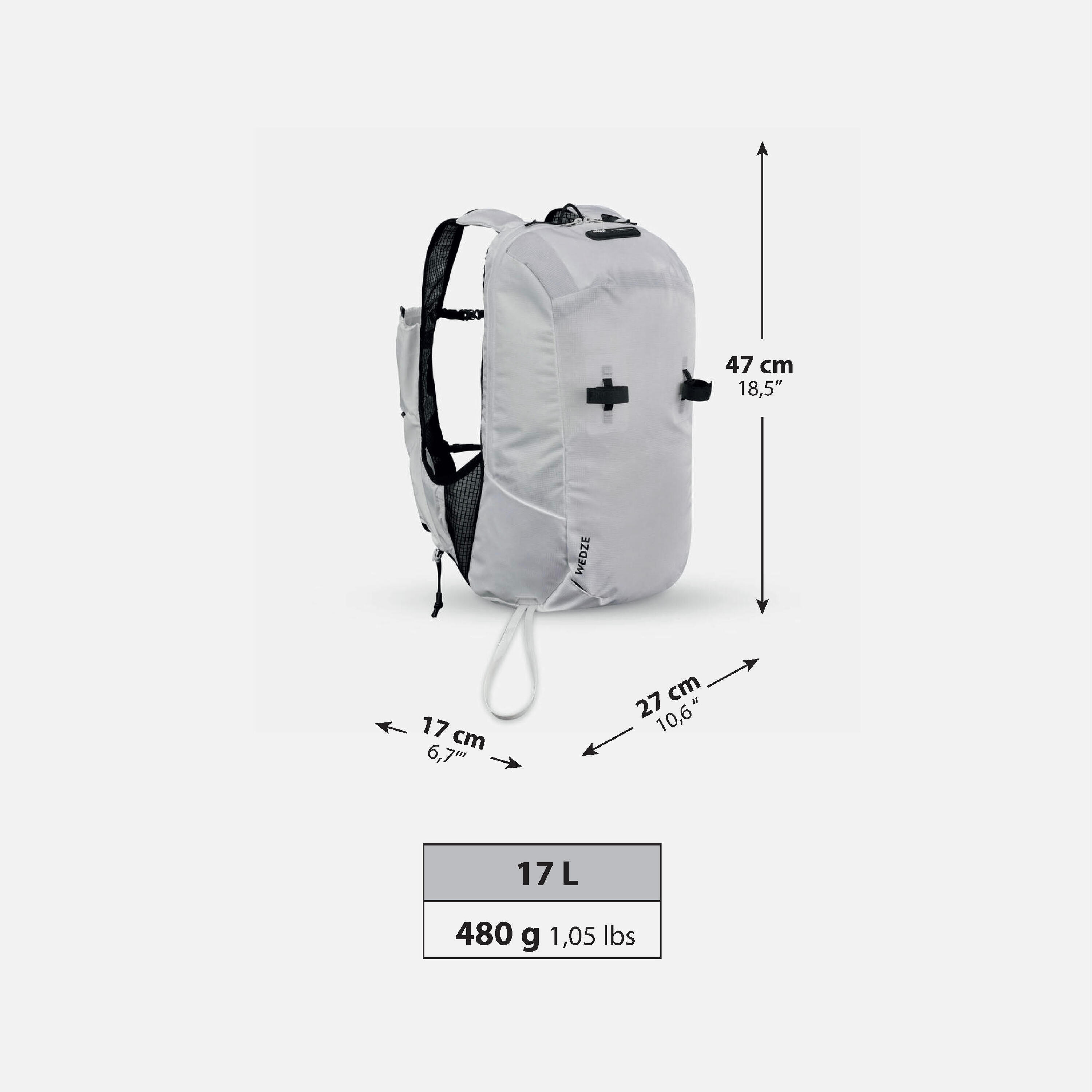 Zaino scialpinismo PACER 17L bianco e nero 2/25