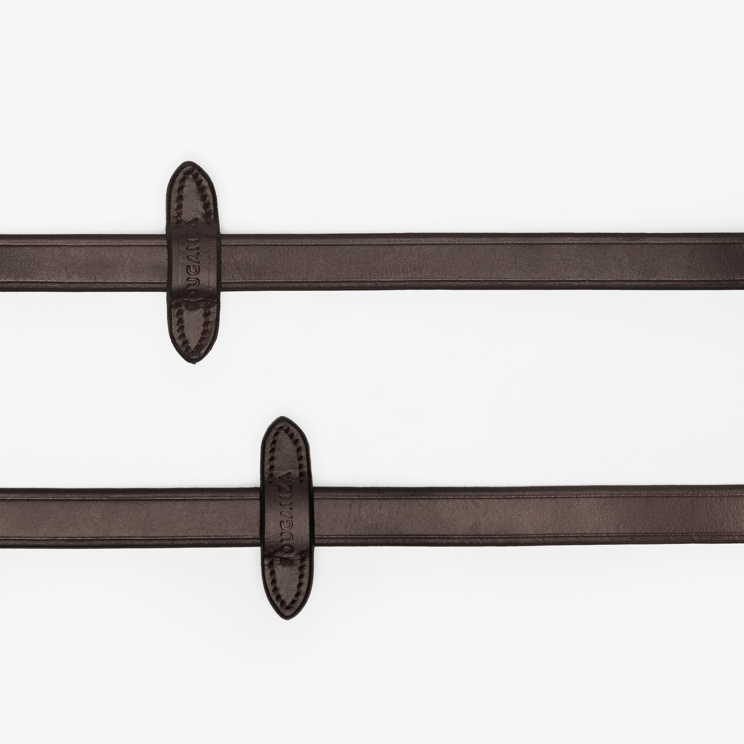 Rênes équitation cuir grip silicone cheval et poney - marron 2/4