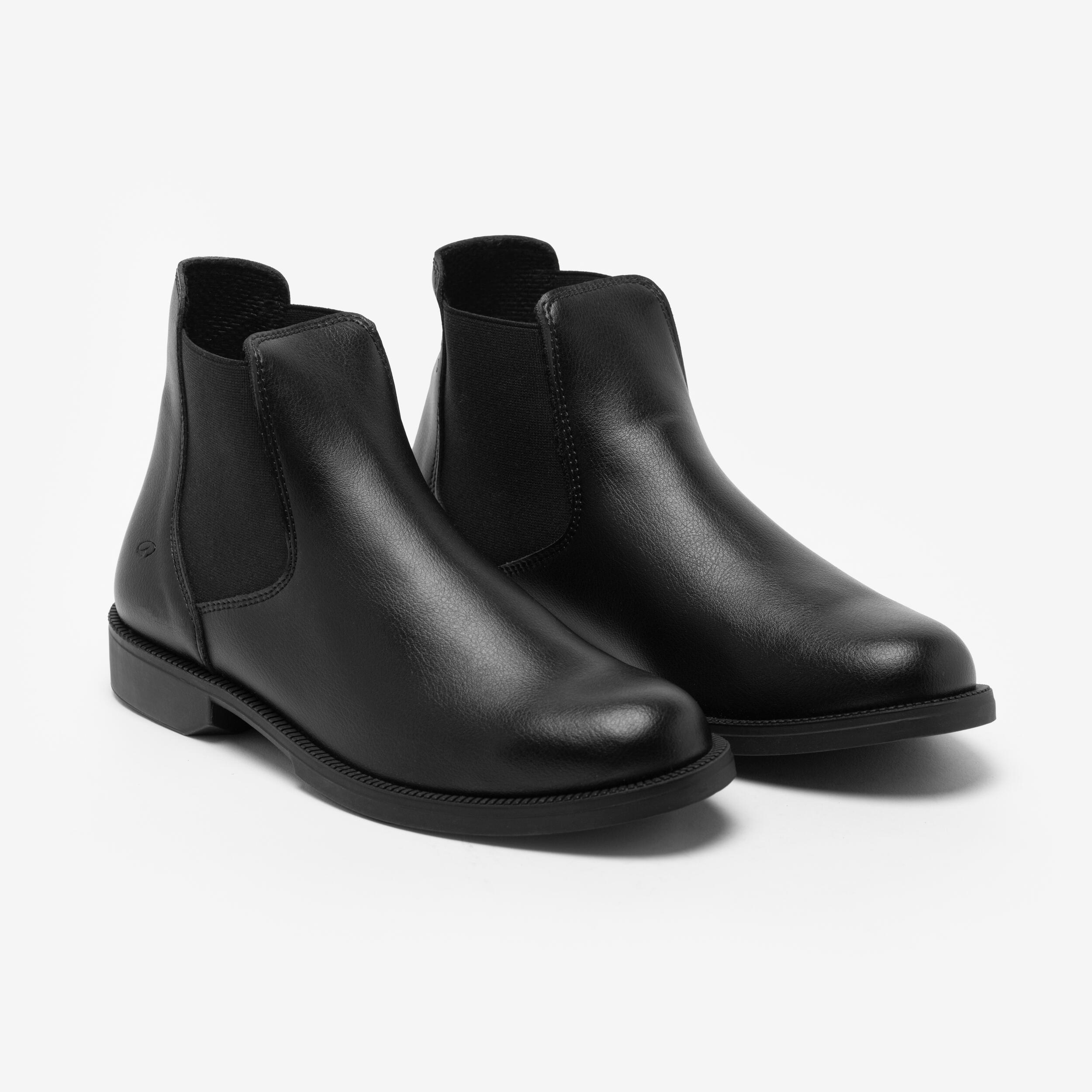 Reitstiefeletten 500 Damen/Herren schwarz 4/5