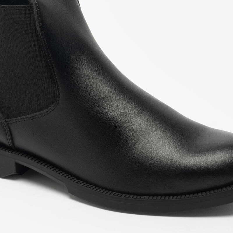 Ghete Echitaţie 500 material sintetic Negru Adulţi