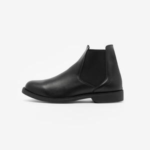 Botines Equitación 500 Adulto Negro Piel Sintética