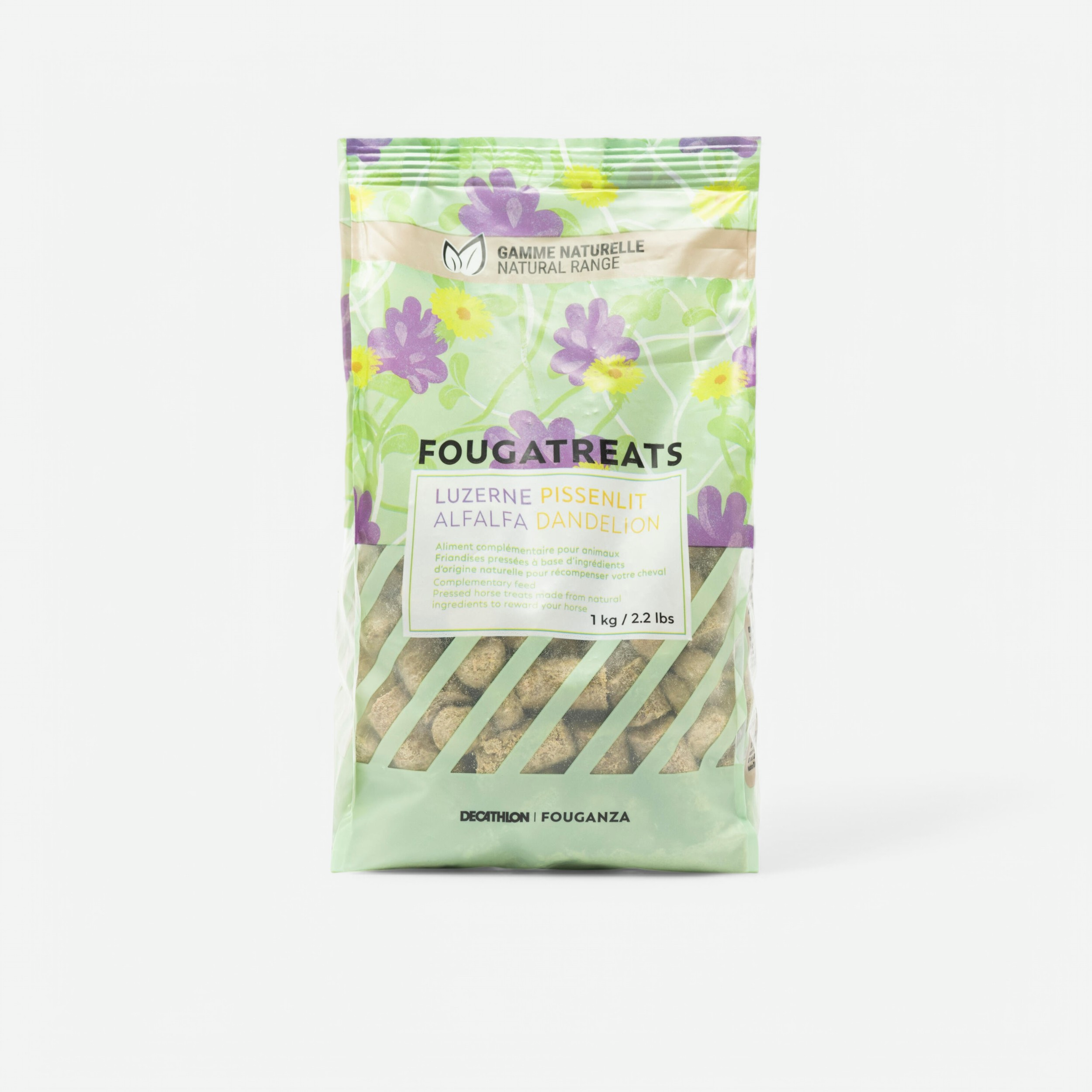 Friandises équitation cheval / poney -fougatreat naturelle 1kg pissenlit luzerne - Fouganza