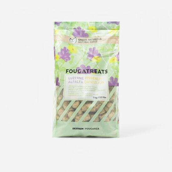 Friandises équitation cheval / poney -fougatreat naturelle 1kg pissenlit luzerne