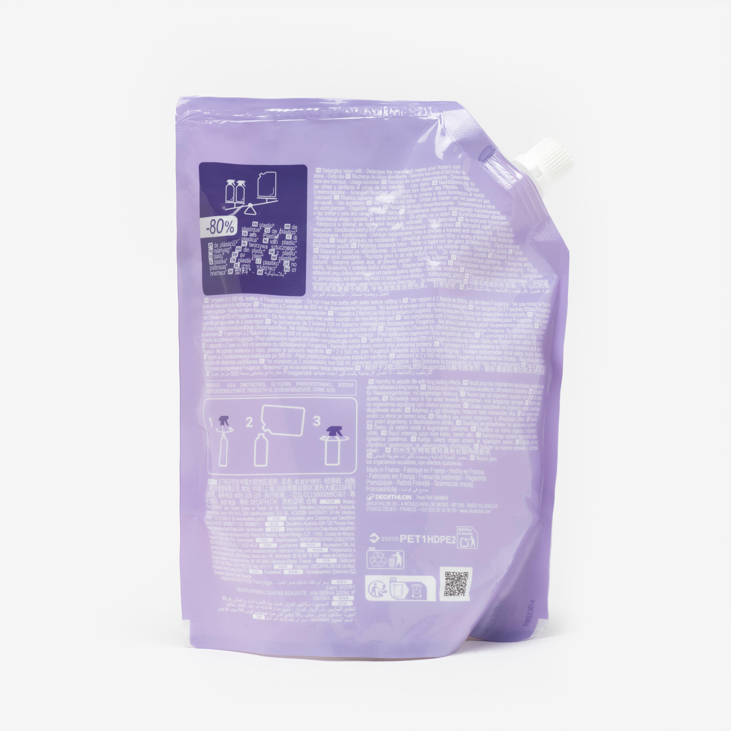 Mähnenspray 1 l Nachfüllpackung Pferd  2/2