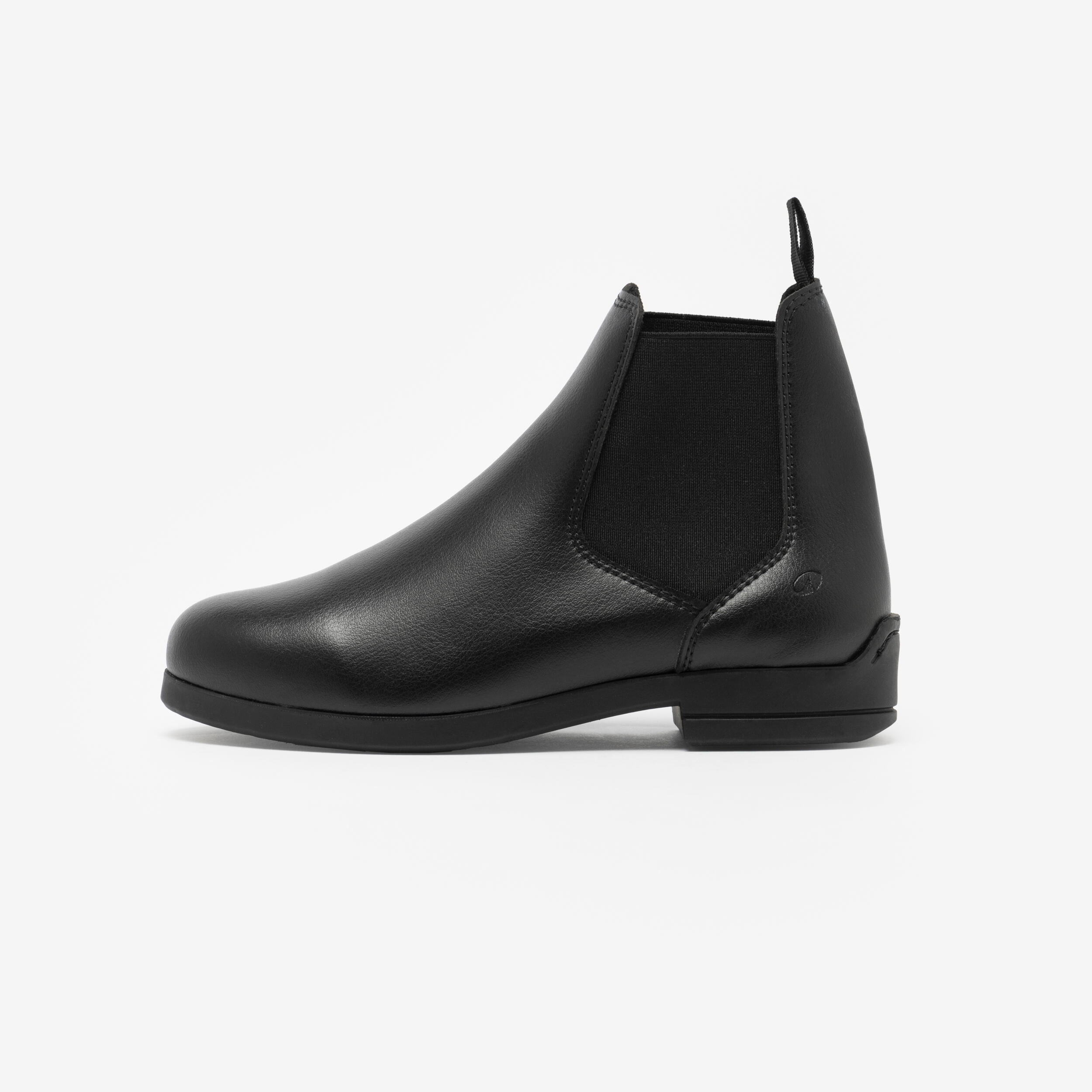 CAPERLAN Reitstiefeletten 500 synthetisch Kinder schwarz