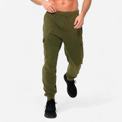 Pantalon jogging fitness homme, vert kaki