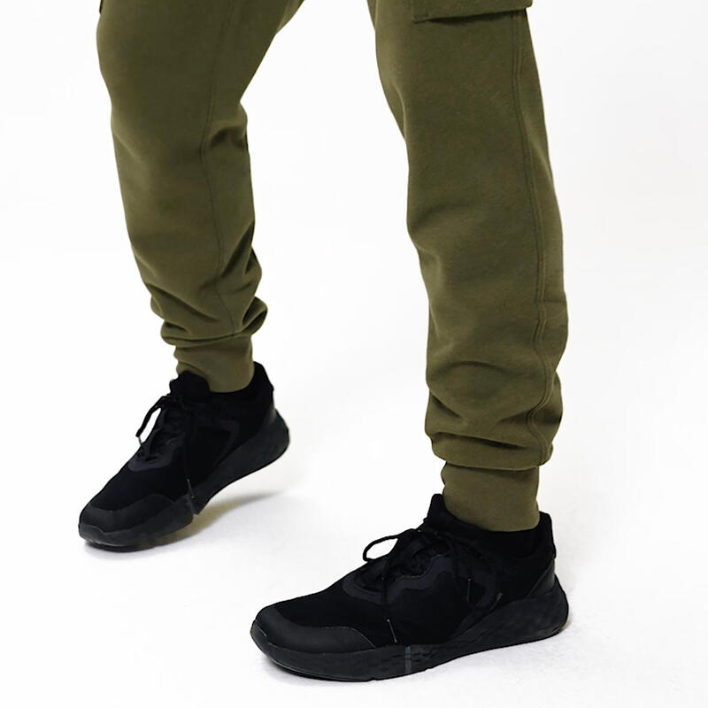 Pantalon jogging fitness homme, vert kaki