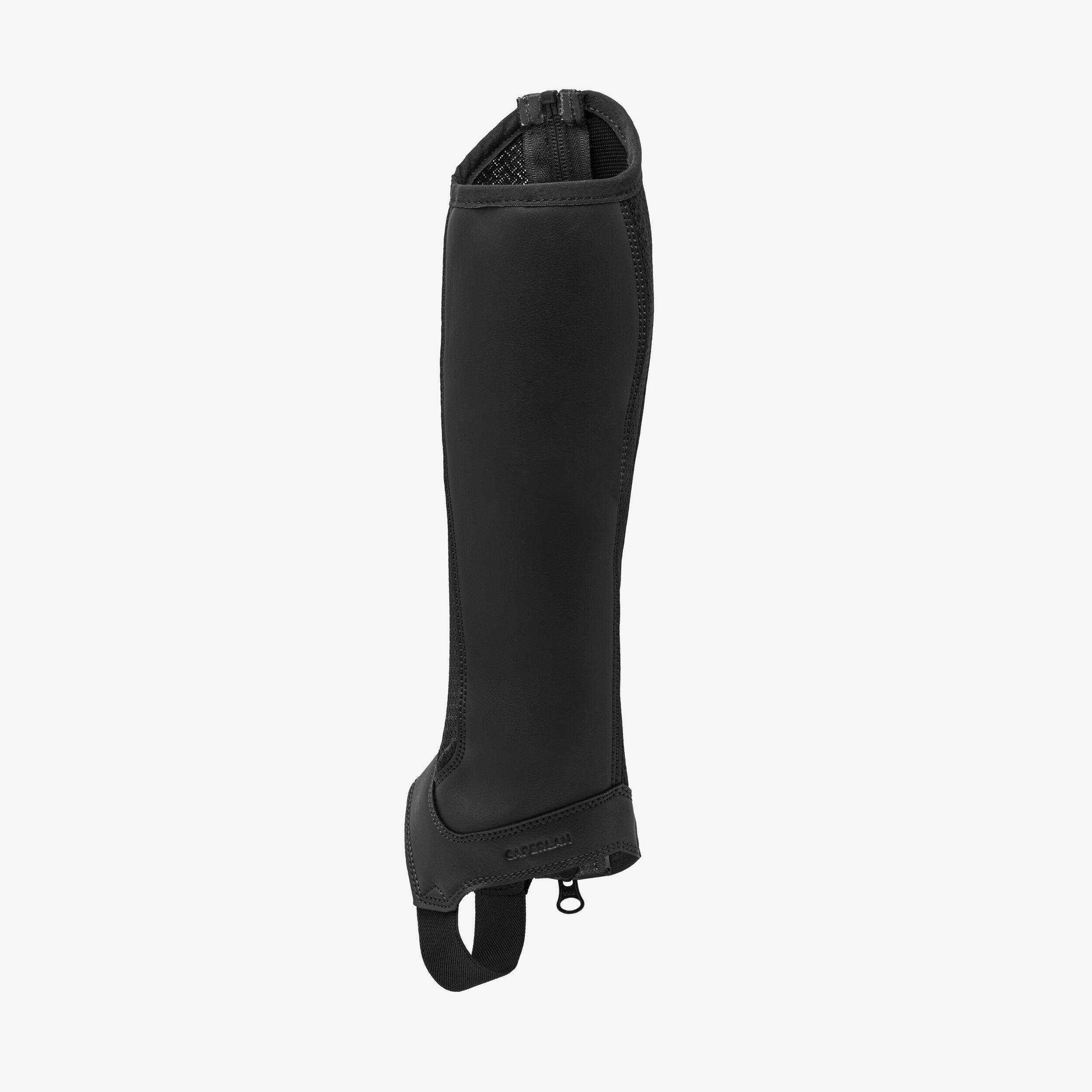 Kids' Horse Riding Mesh Half Chaps 100 - Black -  2