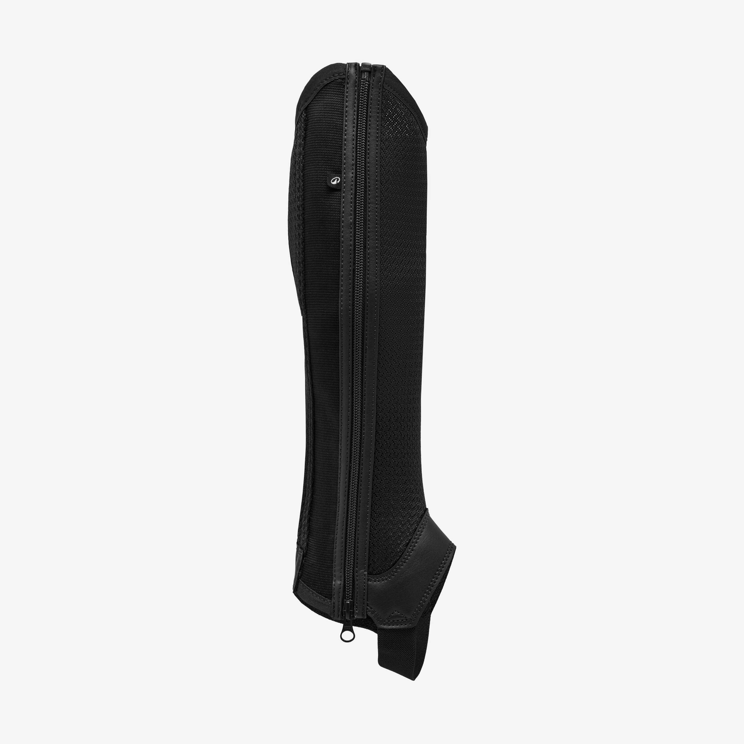 Kids' Horse Riding Mesh Half Chaps 100 - Black -  1