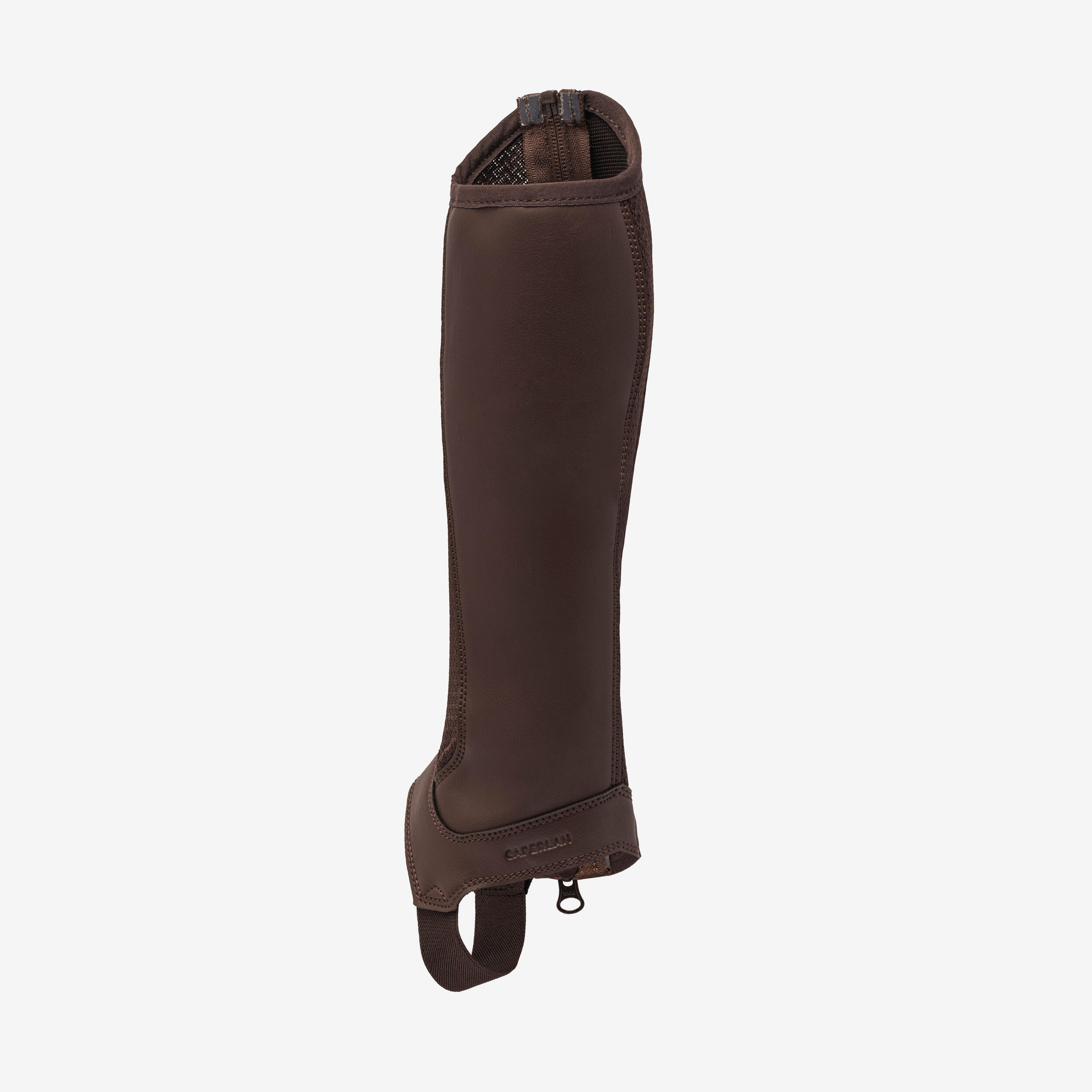 Kids' Horse Riding Mesh Half Chaps 100 - Brown 2/5