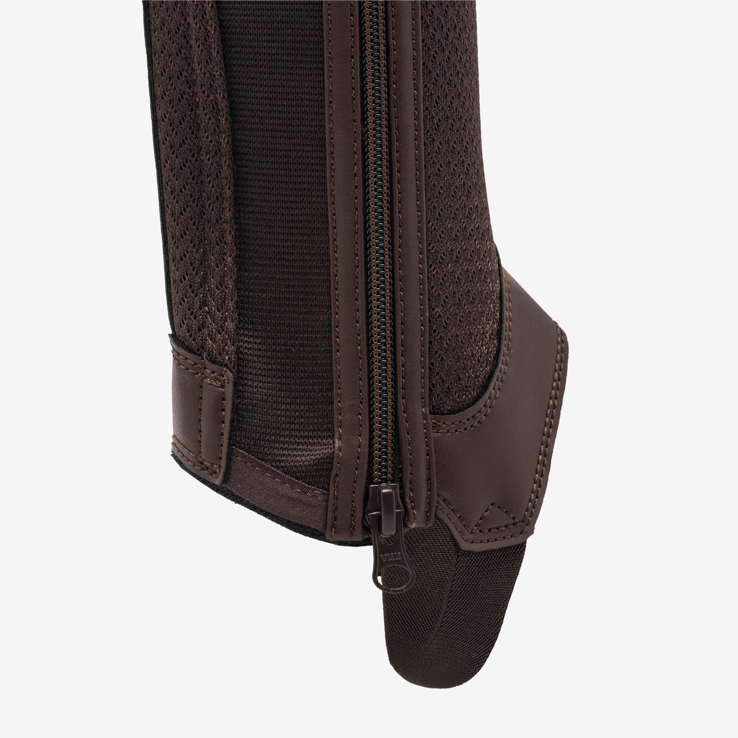 Kids' Horse Riding Mesh Half Chaps 100 - Brown 4/5