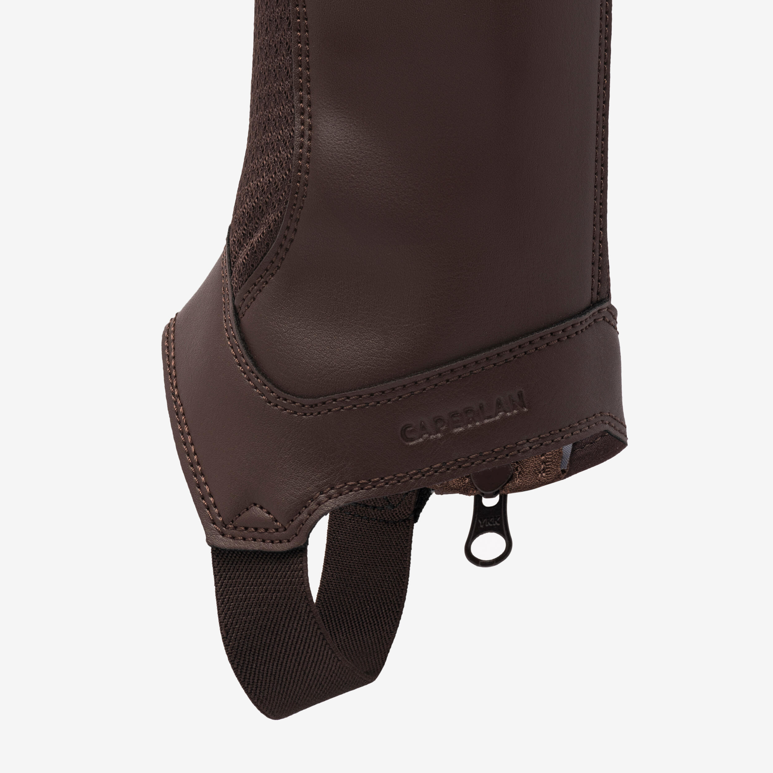 Kids' Horse Riding Mesh Half Chaps 100 - Brown 3/5